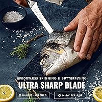 Vista 3 de Cutluxe Cuchillo de cocina forjado en acero inoxidable alemán de alto carbono. Mango ergonómico de espiga completa y hoja afilada