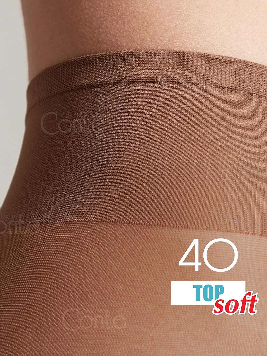 Conte Tights for Sensitive Skin Sheer to Waist Hipster Low-Rise Pantyhose with Adjustable Belt, Top Soft 40 Den - Image 5