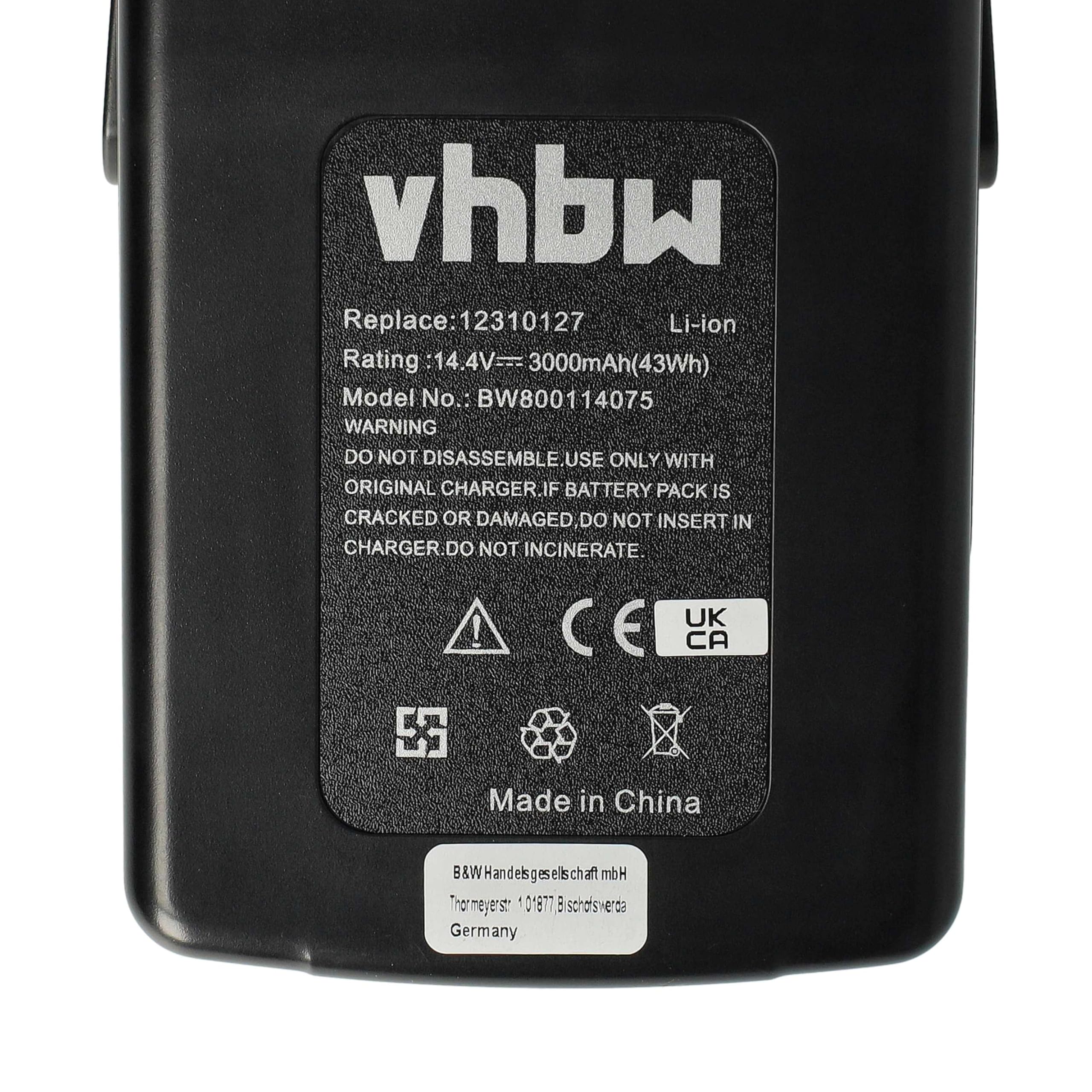 vhbw Zamiennik akumulatora do Kress APF 144/4.2 | 12310127 do narzędzi (3000 mAh, litowo-jonowy, 14,4 V)