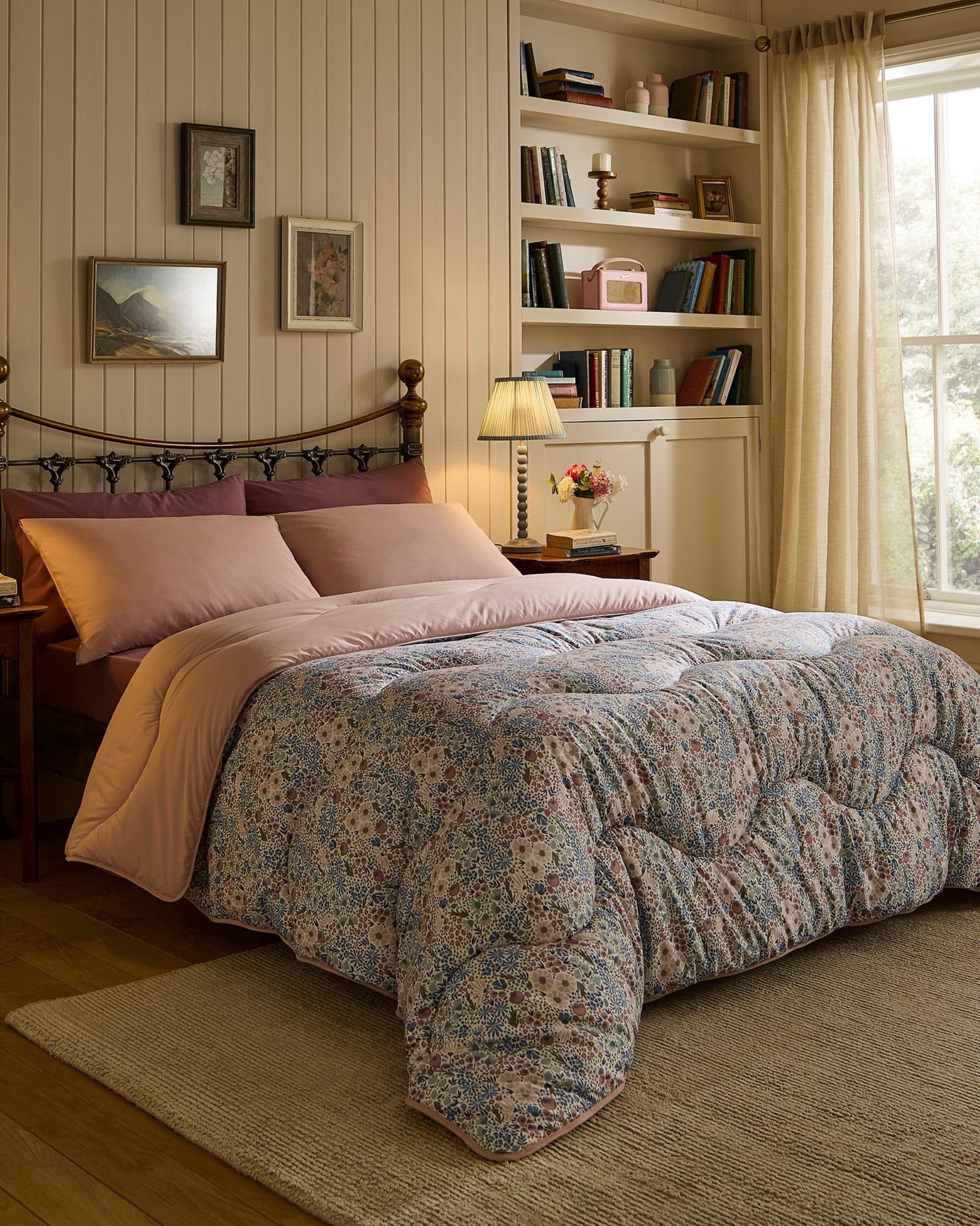 Night Lark Coverless Duvet and Pillowcase Set, Autumn Collection – Coverless Duvet Double 10.5 Tog with Advanced Smartfil® Fibre, Machine Washable, Hypoallergenic – Vintage Meadow, Double Bed Size — image 1