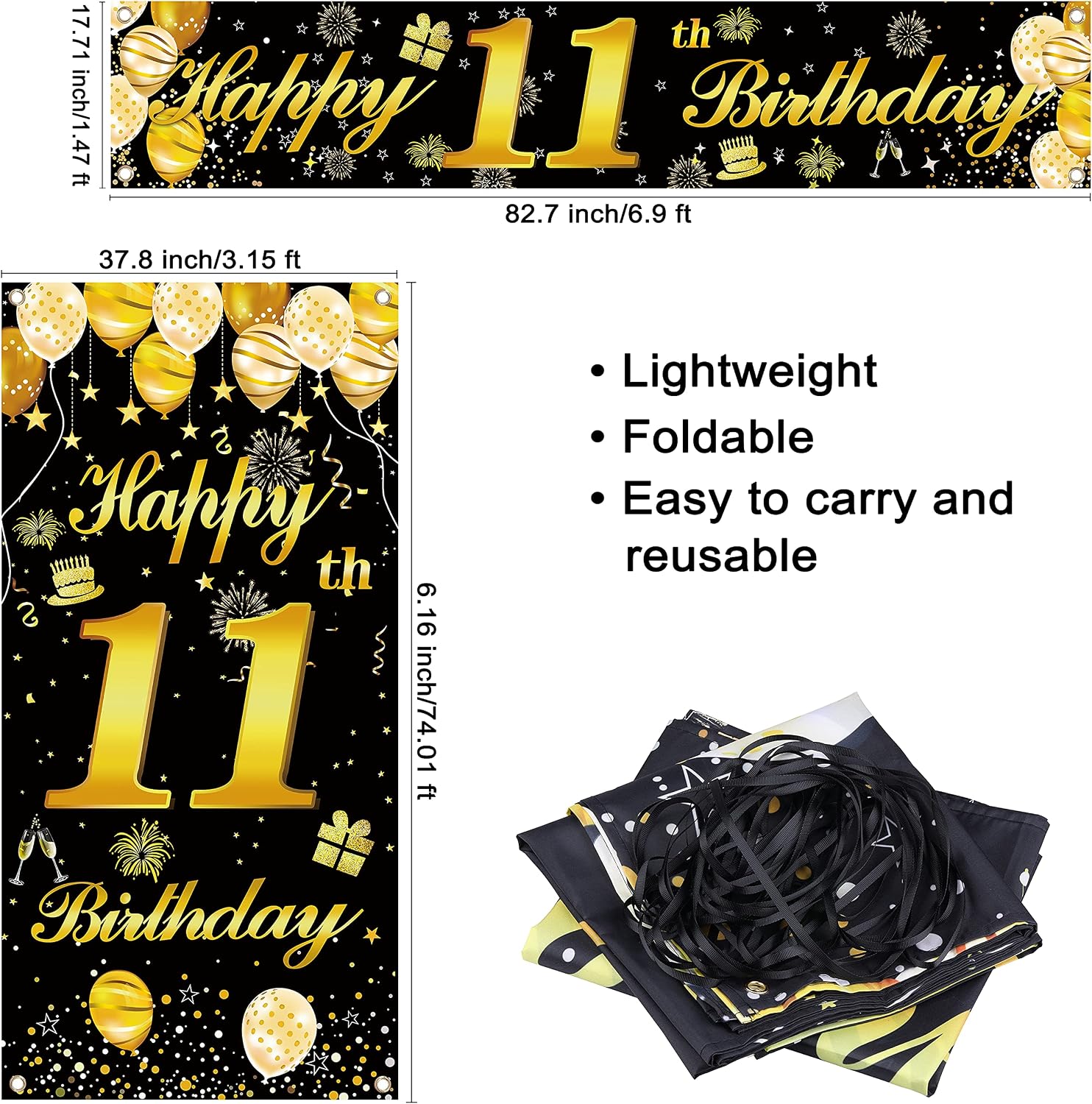 11th Happy Birthday Door Banner IMISI Birthday Decorations Birthday