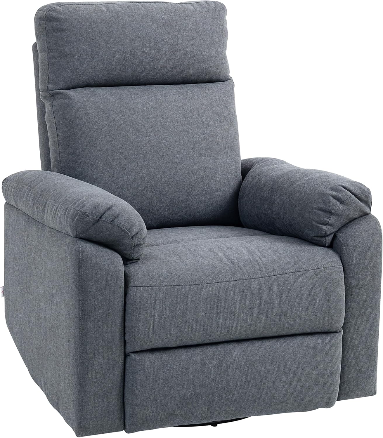 HOMCOM Swivel Rocker Recliner Chair, Wide Glider Rocking Single Sofa with Pocket Spring, Footrest, Modern Fabric Overstuffed Reclining Chair for Living Room, Bedroom, Quick Assembly, Gray