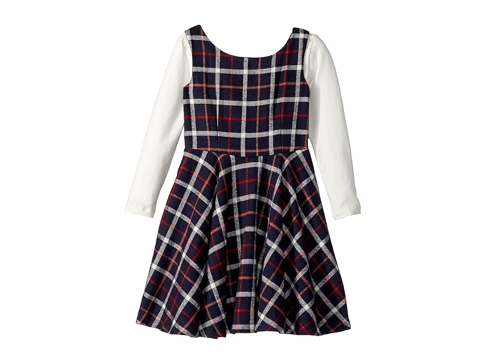 

fiveloaves twofish Flannel Fit N Flare Dress (Big Kids) (Navy) Girl's Dress