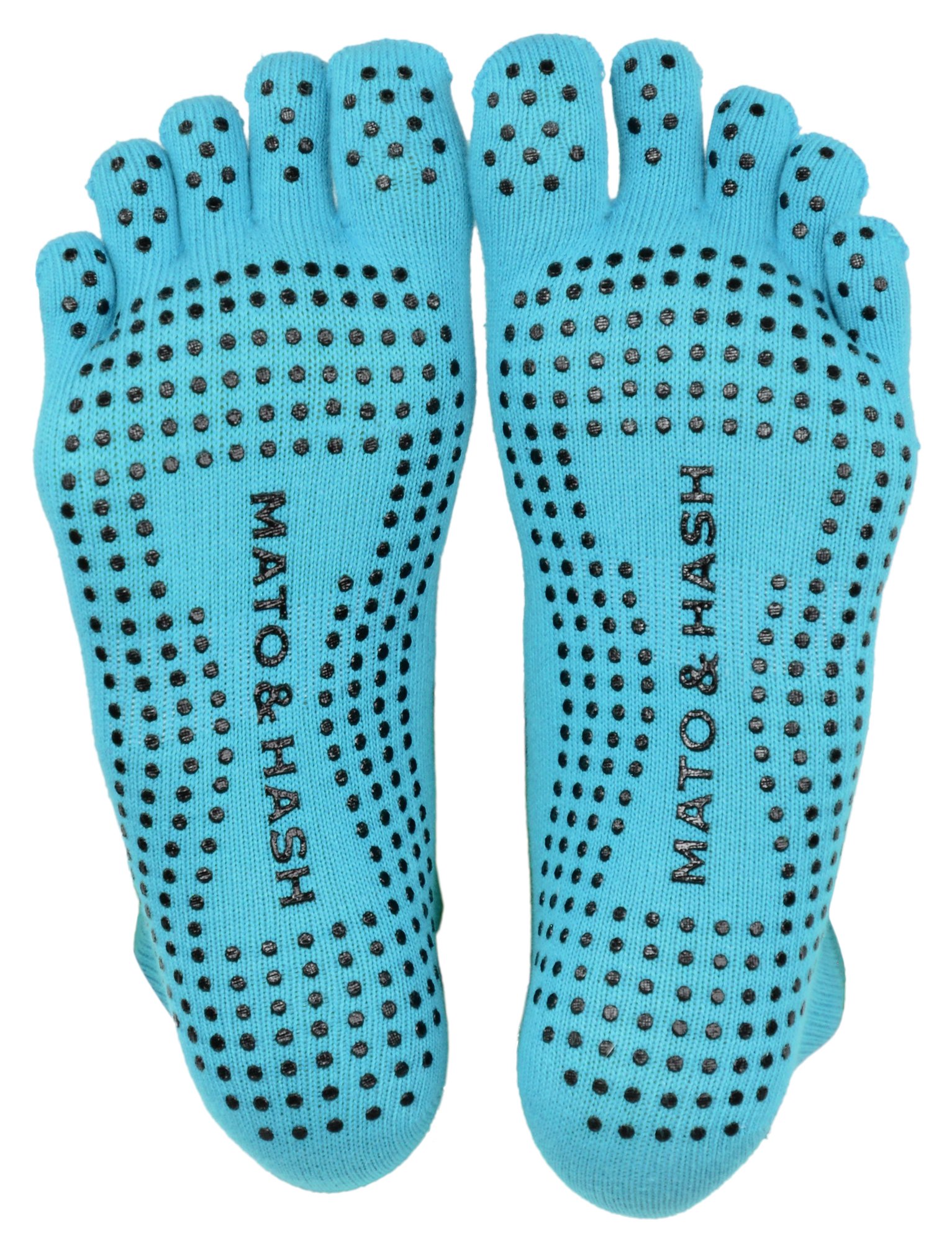 Mato &amp; Hash 5-Toe Exercise Barefoot Feel Yoga Socks With Full Grip