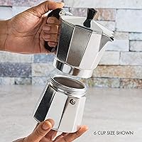 Vista 8 de Primula Cafetera Clásica para Estufa de Espresso y Café, Olla de Moka para Preparación de Café Italiano y Cubano, Cafetera Greca, Cafeteras, 12