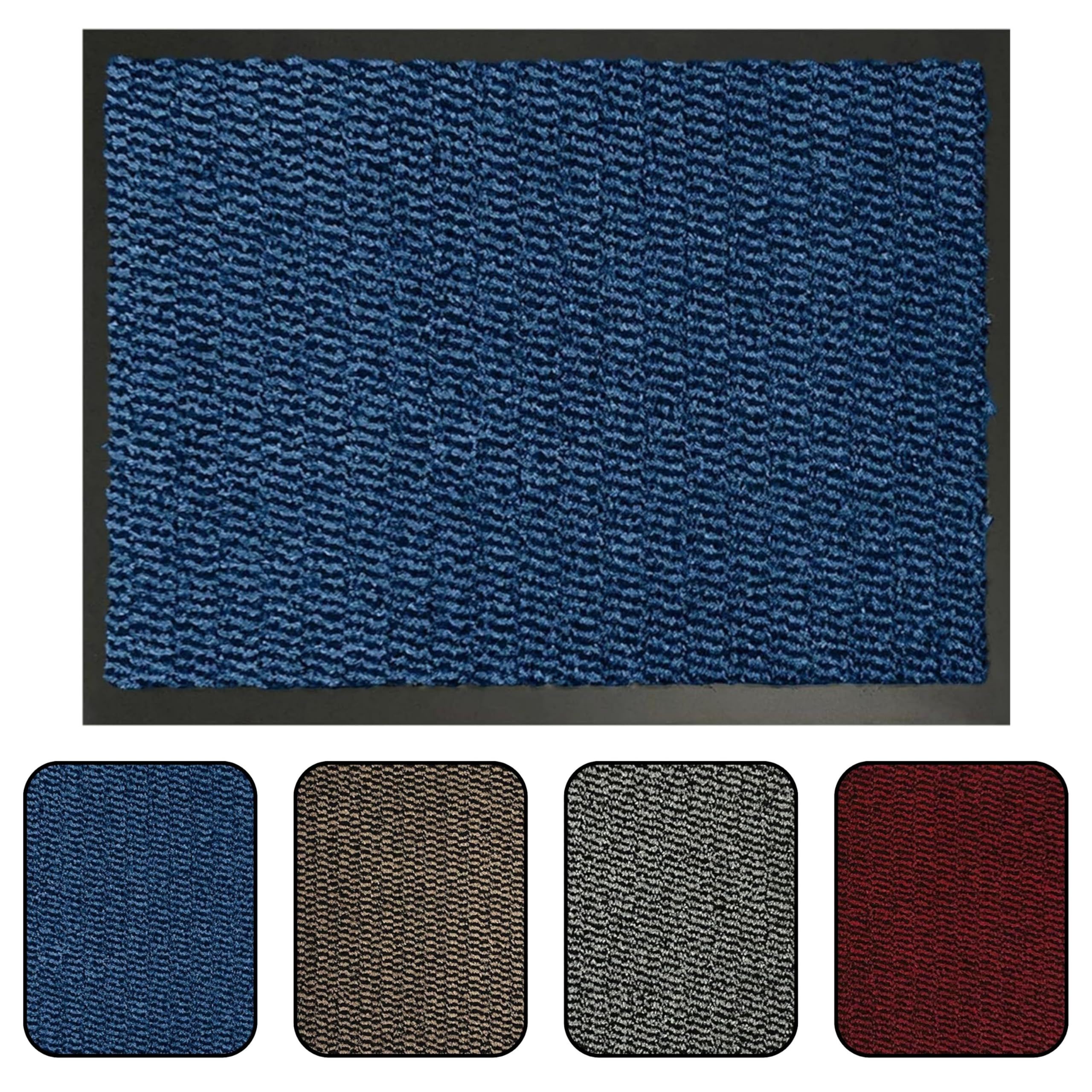 AKADIL Door Mats Indoor Heavy Duty - Small, Medium, Large, Extra Large Kitchen & Hallway Runner, Outdoor & Indoor Door Mats Non Slip Washable Doormat, Entrance Rug (Blue, 120 x 60 cm (Rectangular))