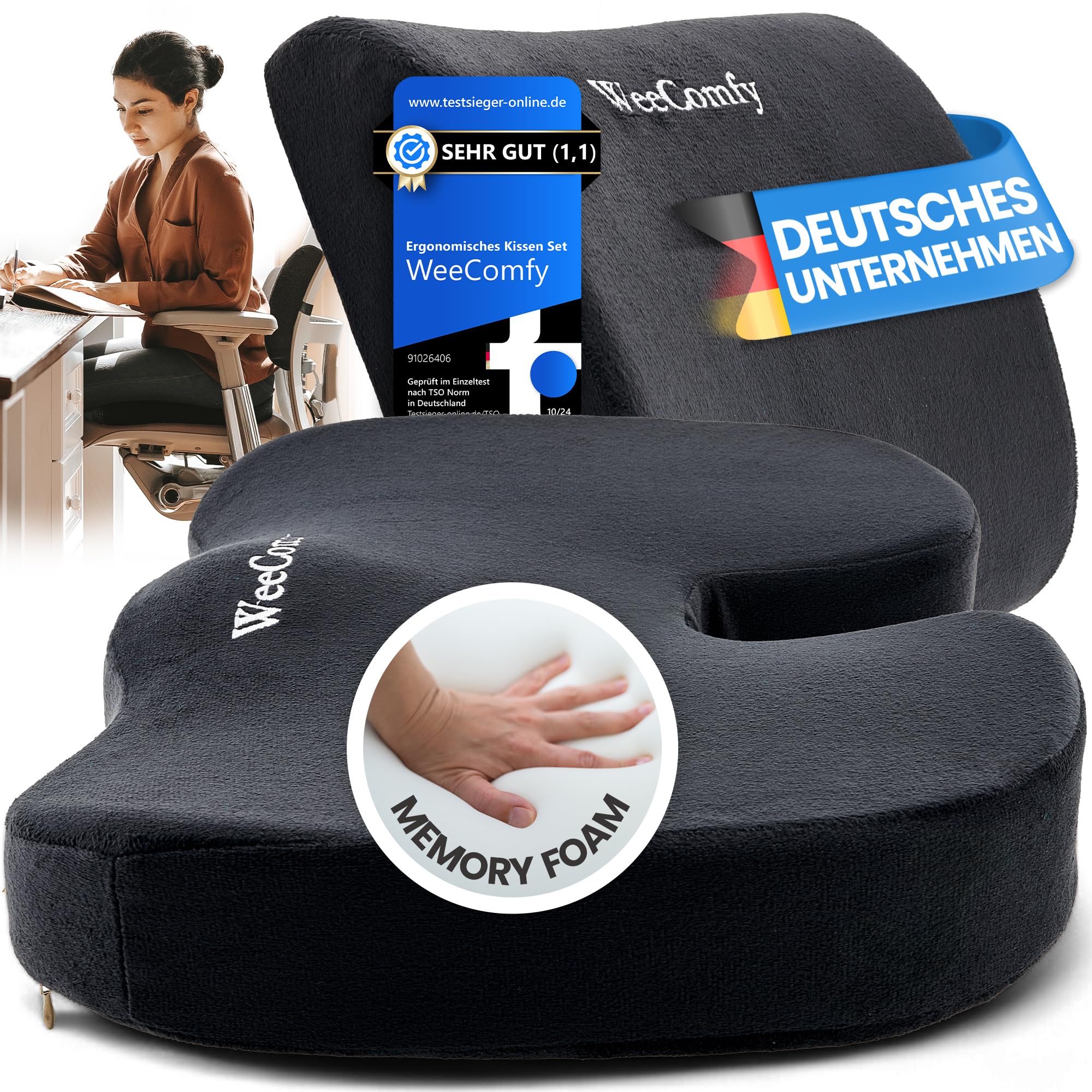 AUVON Orthopädisches Sitzkissen – Memory Foam Mit Steißbein-Entlastung