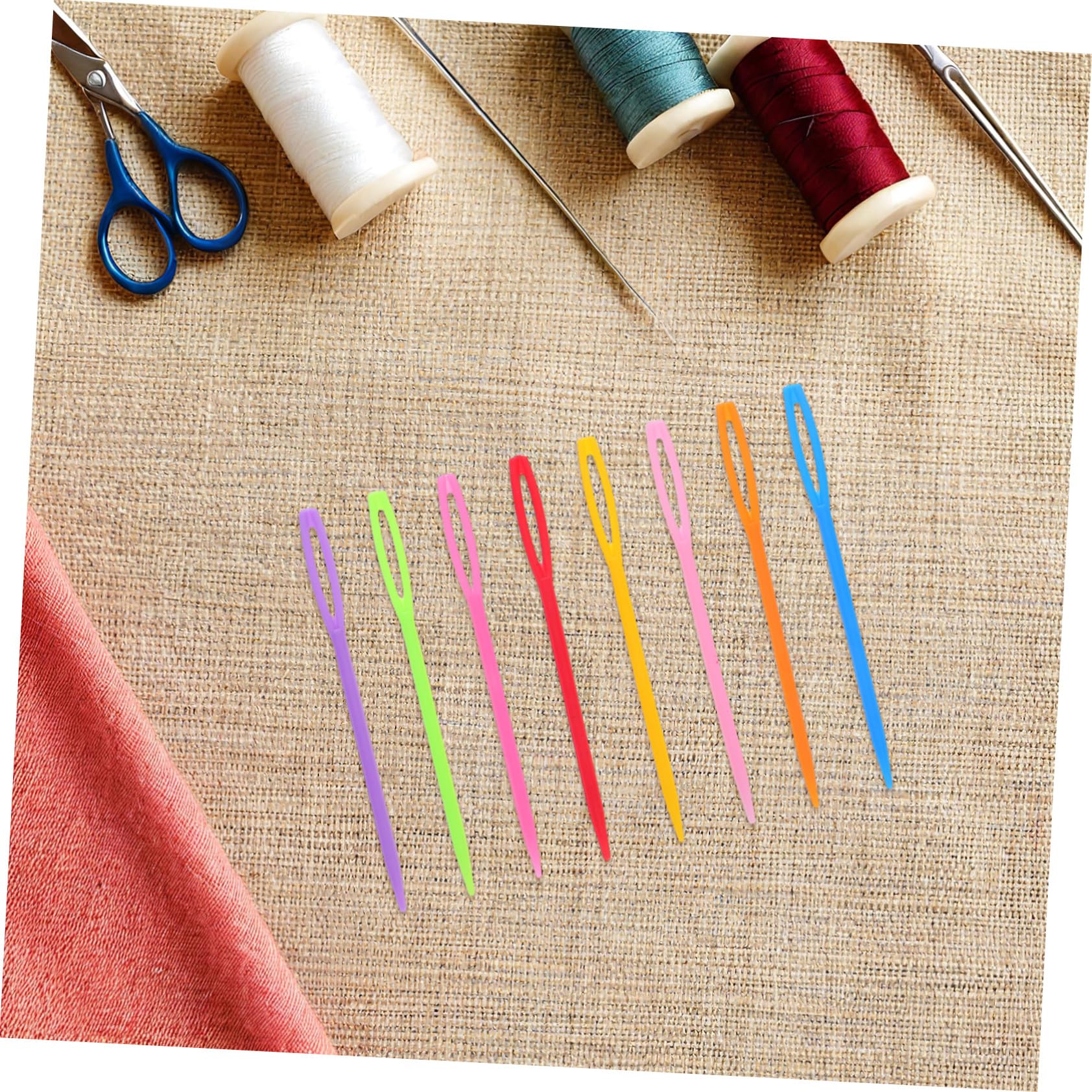 Anneome 2000 Piezas Unidades Agujas de Coser de Plástico Gruesas y Coloridas Ojo Grande para Hilo Grueso y Proyectos de Punto y Ganchillo Herramienta Ligera para Manualidades
