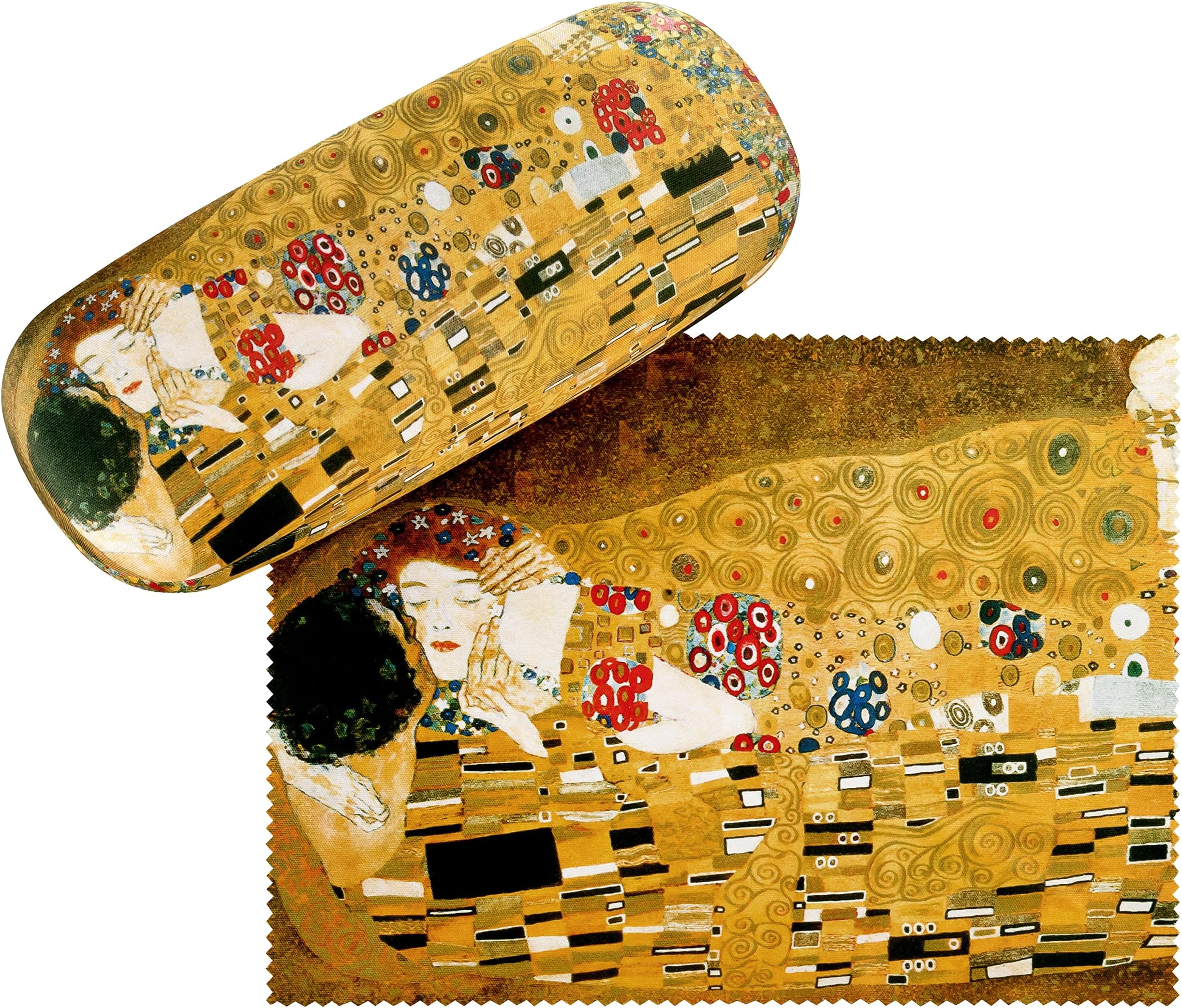 VON LILIENFELDGlasses Case Gustav Klimt The Kiss Present Cleaning Cloth Spectacle Cases Lightweight Stable Art