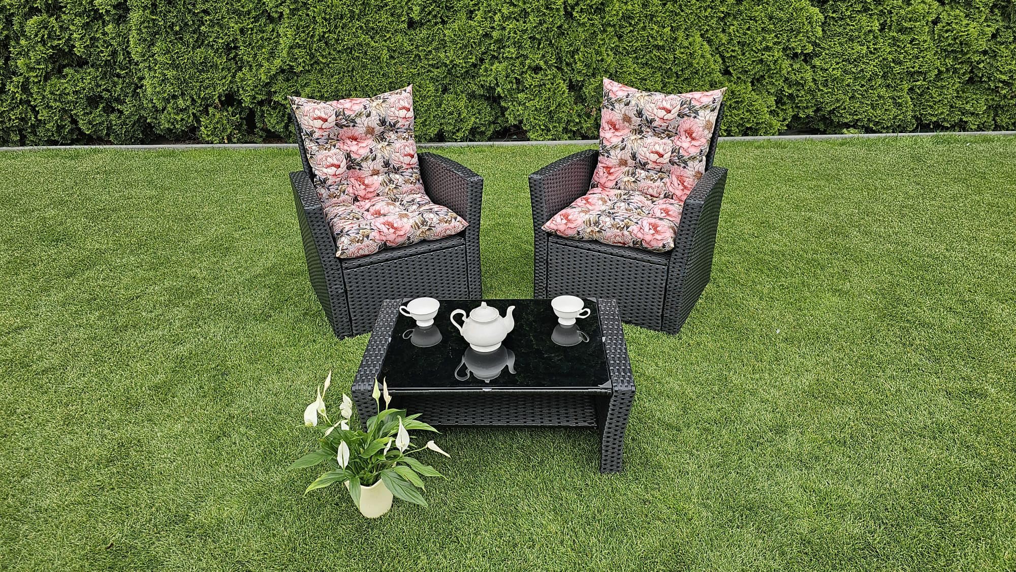 Cuscini Per Sedie Da Esterno Con Schienale 50 x 50 cm - Cuscino Per Sedie Da Giardino - Cuscini Da Esterno Impermeabili Con Corde Di Fissaggio - Peonia