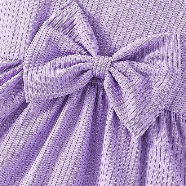 Robe Bébé Fille Imprimée Papillon Nœud Volants sans Manches Robe D'été Mignonne à Pois pour Filles - 3