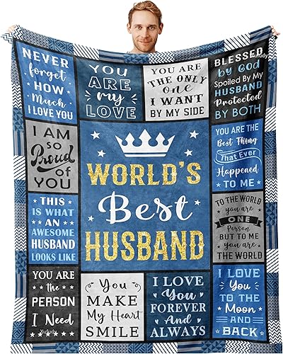 Miniatura 9 de Regalos para marido, regalos de cumpleaños para marido de parte de la manta de esposa de 60 x 50 pulgadas, regalos geniales de aniversario de boda