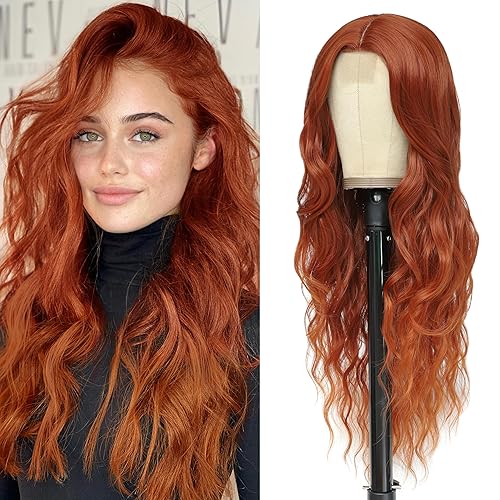 Miniatura 24 de Peluca larga rosa para cosplay, peluca sintética de 28 pulgadas con raya en el medio, regalos realistas, pelucas de fiesta para mujeres, uso diario