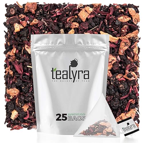 Miniatura 4 de Tealyra - Grandmas Garden Berry - Mezcla de té de frutas - Té de hojas sueltas a base de hibisco y bayas rico en vitaminas sin cafeína té caliente y
