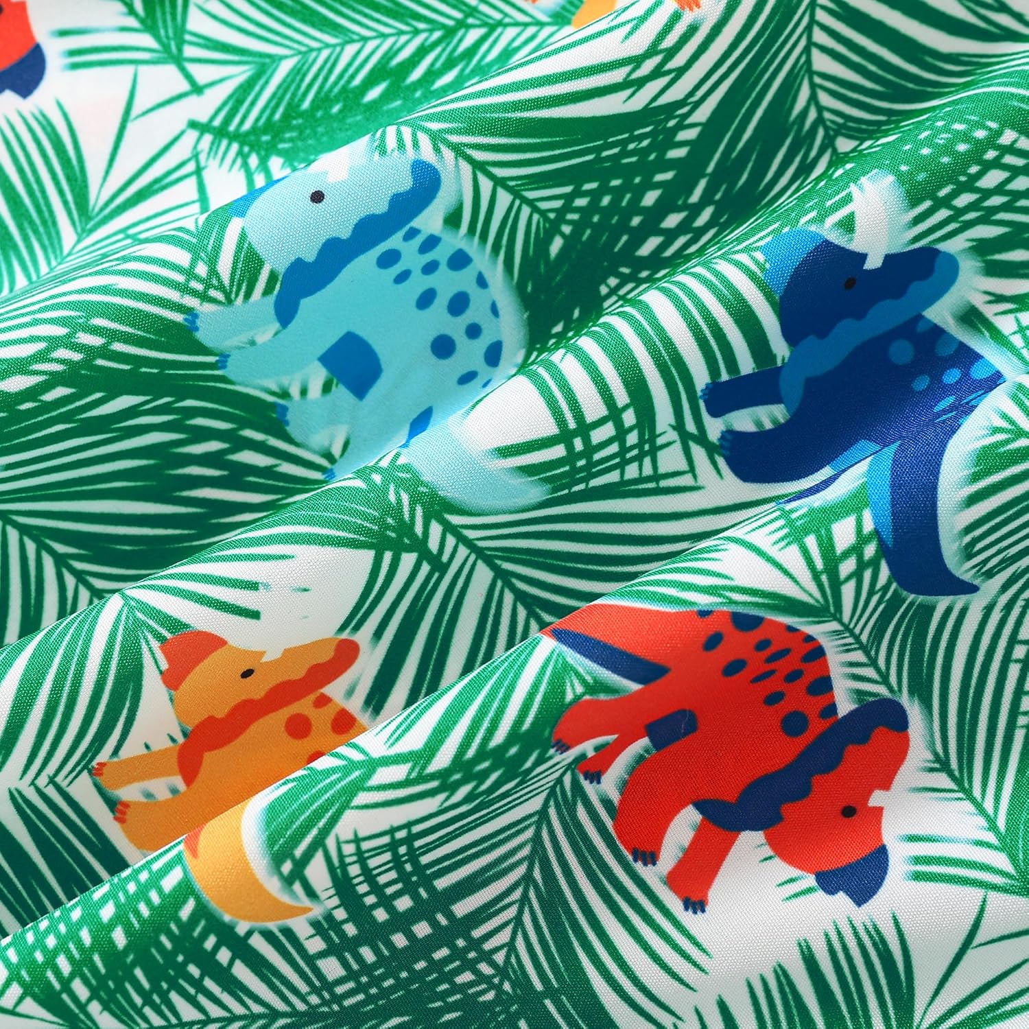 Baby Boys Casual Cartoon Print Tee Button Down Slim-Fit Tops Short Sleeve Aloha Hawaiian Shirt