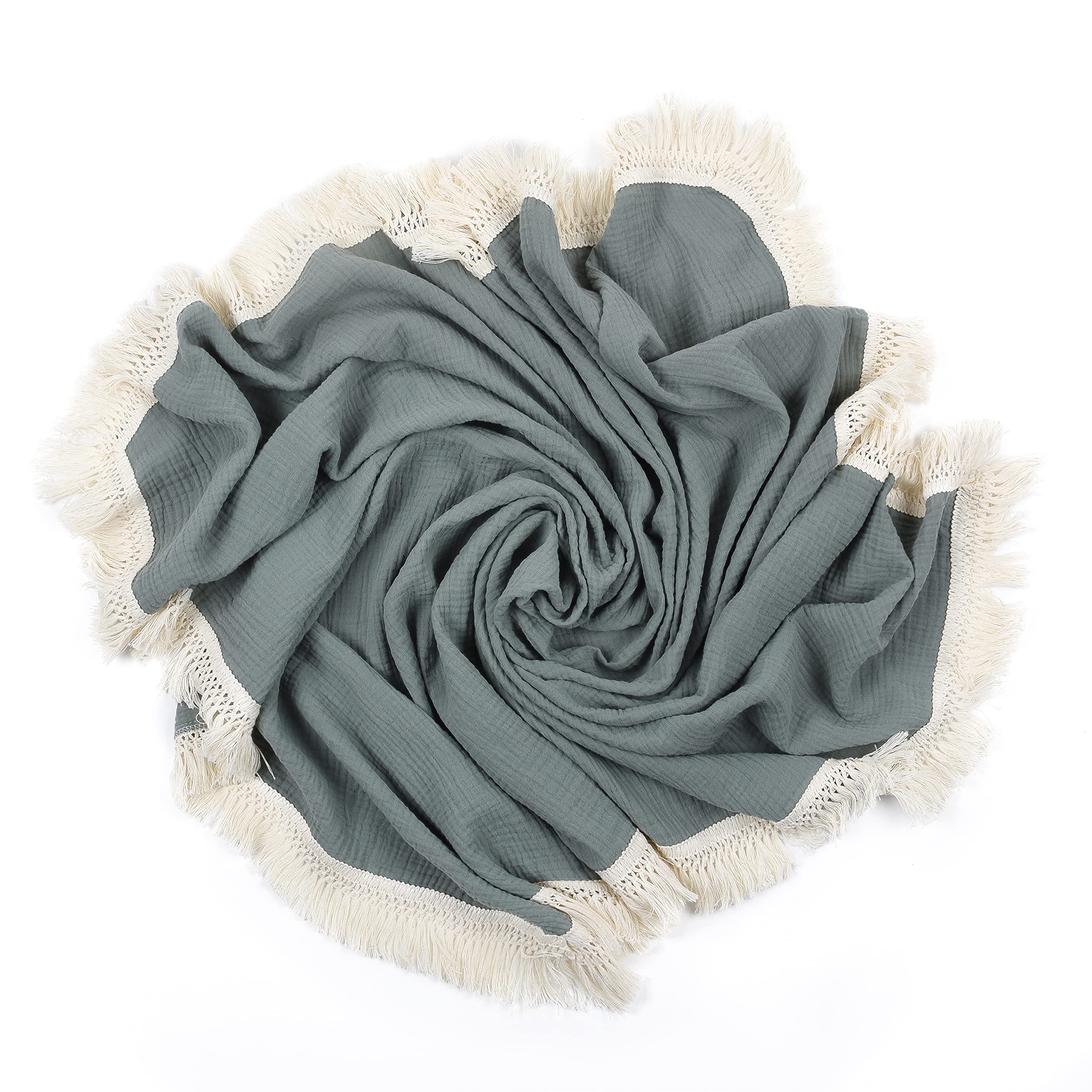 Organic 100% Cotton Muslin for Newborn Baby Large 100cmx120cm Unisex Swaddle Blanket Soft Breathable Burp Cloth