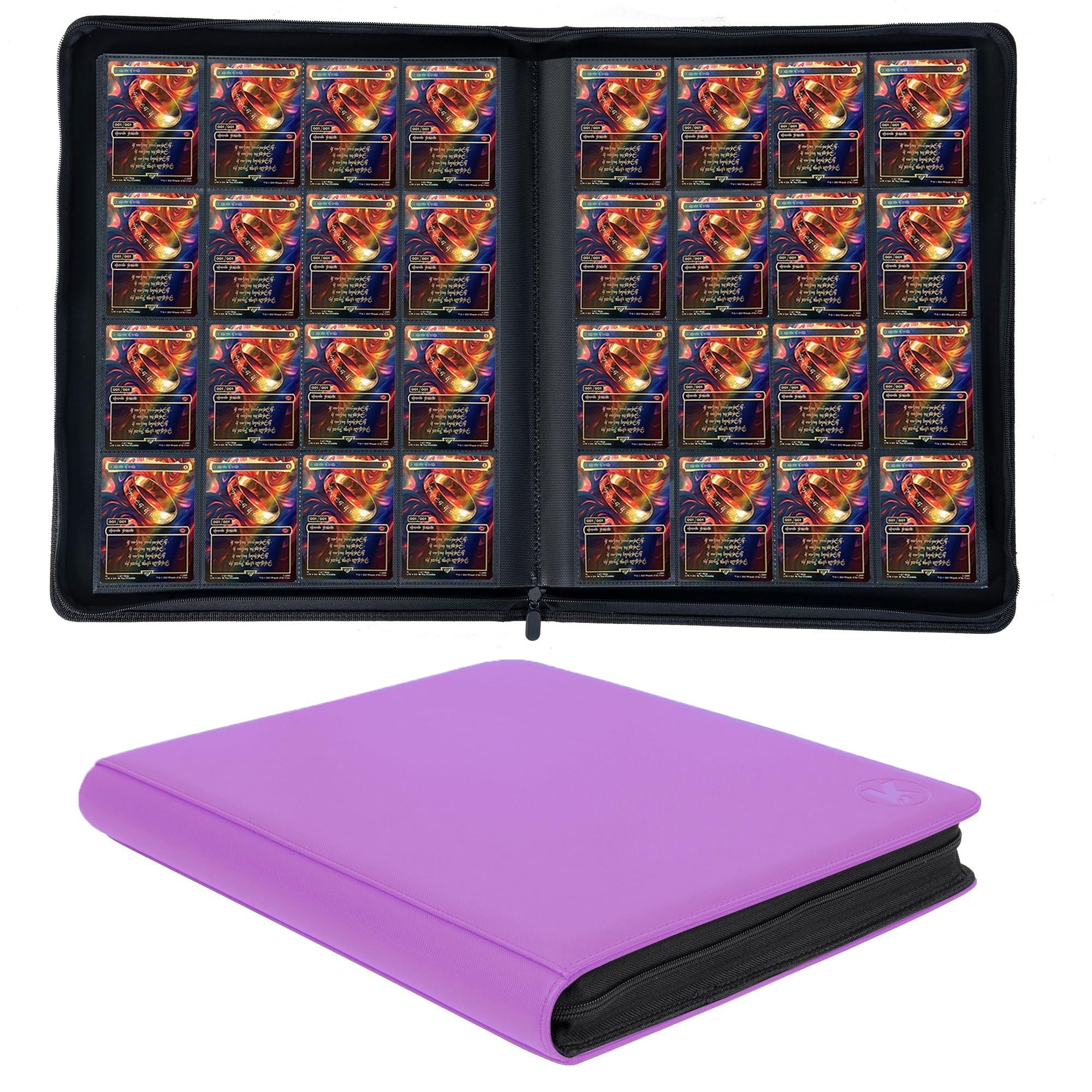 KUOOKING 1000+ Pockets Trading Card Binder, 16-Pocket Card Ablum Compatible with MTG,Sports Cards & Other Standard Size Trading Cards (Light Purple) โ image 1
