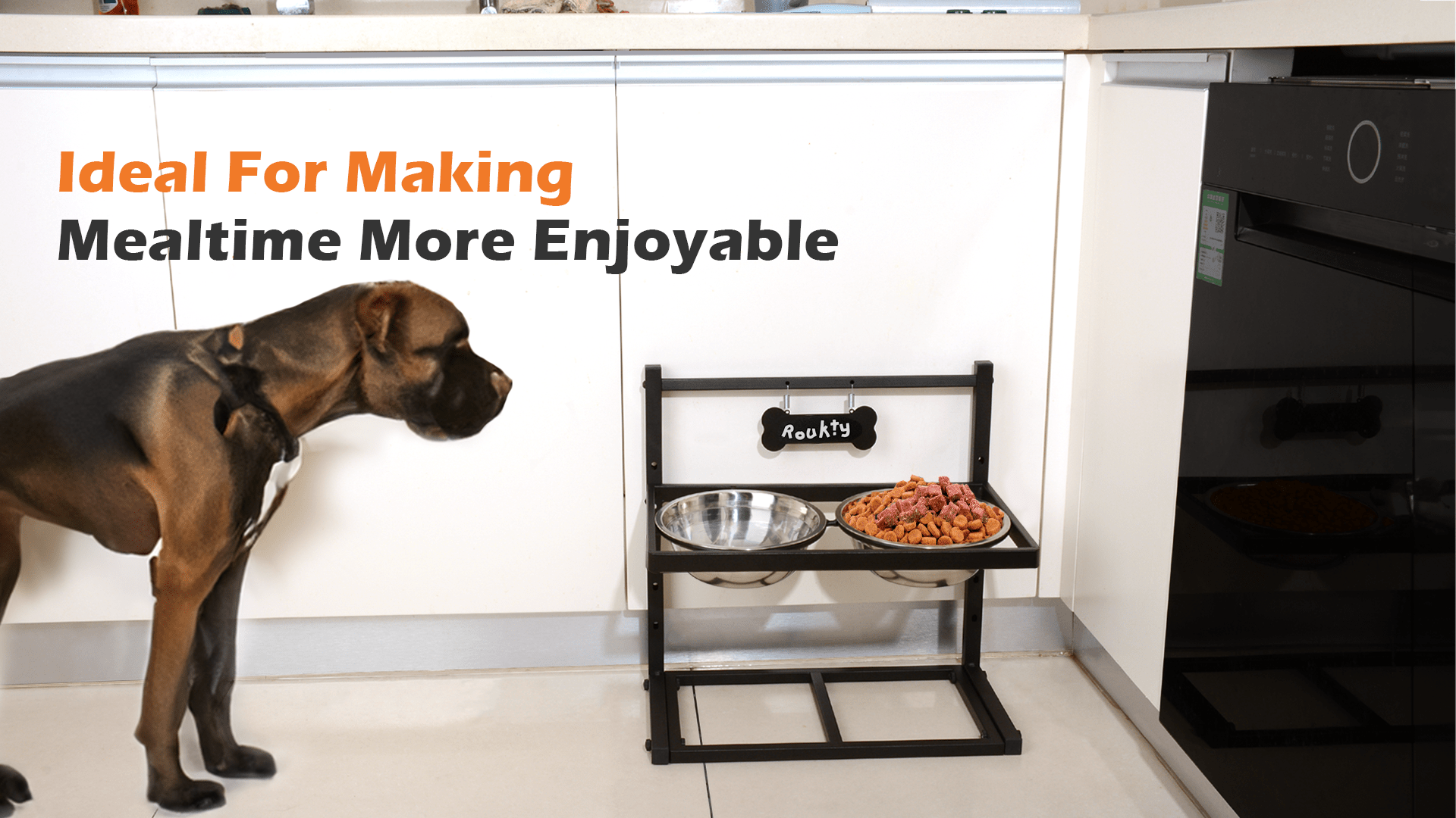 ADENGL Elevated Dog Bowls for Dogs,Raised Dog Bowl Stand with Two 1700ML Stainless Steel Bowls, Adjustable Tall Dog Food Water Bowls