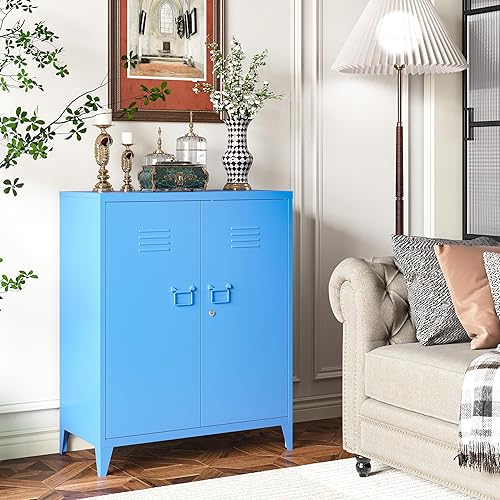 Miniatura 112 de Armario de almacenamiento de metal para garaje, armario de herramientas blanco de 72 pulgadas de alto con puertas con cerradura y 5 estantes