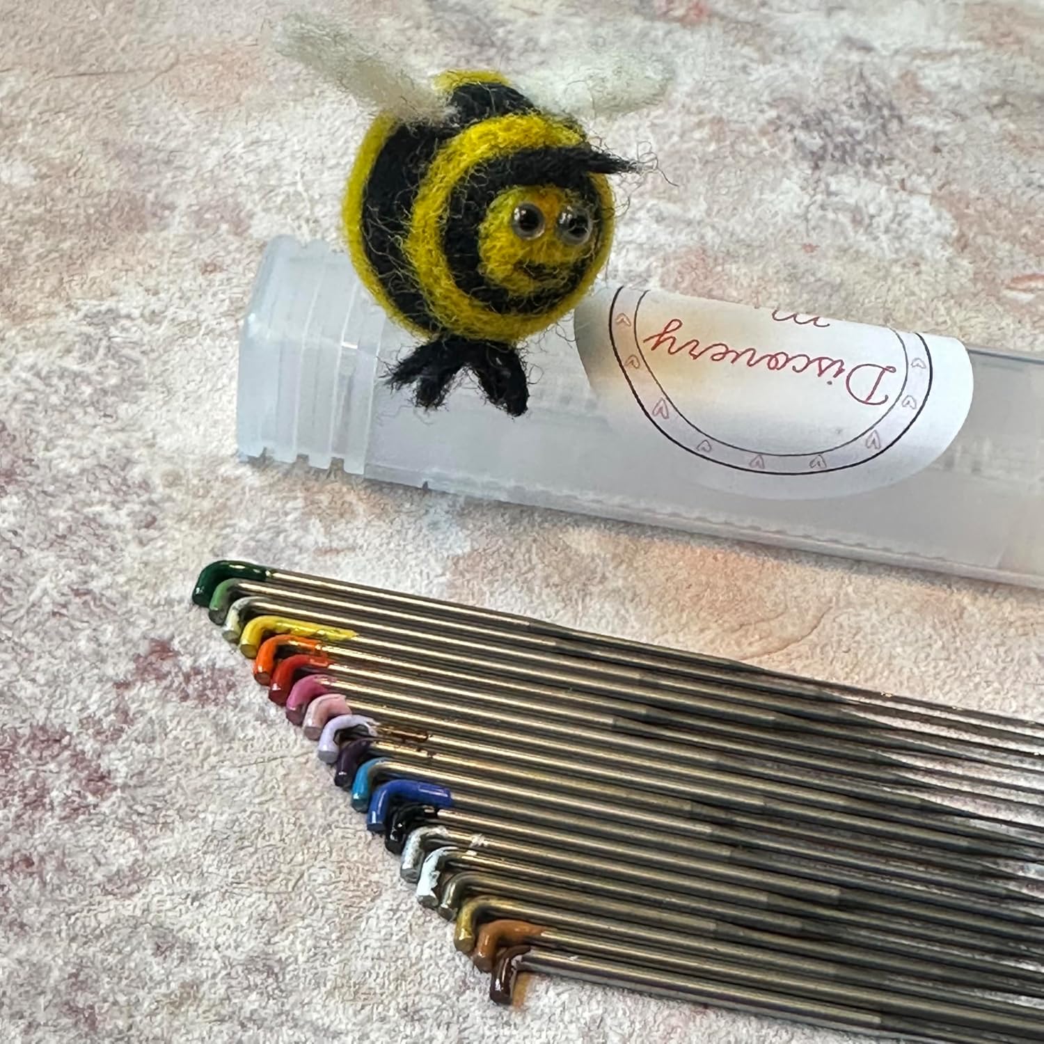 heidifeathers Discovery Mix Felting Needles Set, 19 Different Types Including Triangular, Star, Twisted, Crown, Forked, Color-Coded Tips, for Beginner to Expert Felters