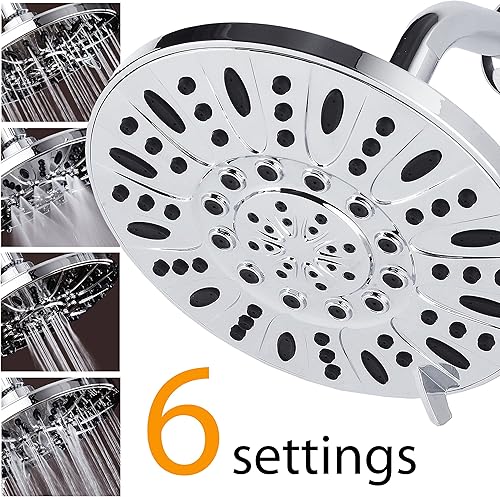 Miniatura 7 de AquaDance cabezal de regadera de alta presión con 6 configuraciones y de 7", probado de manera independiente para satisfacer las estrictas normas de