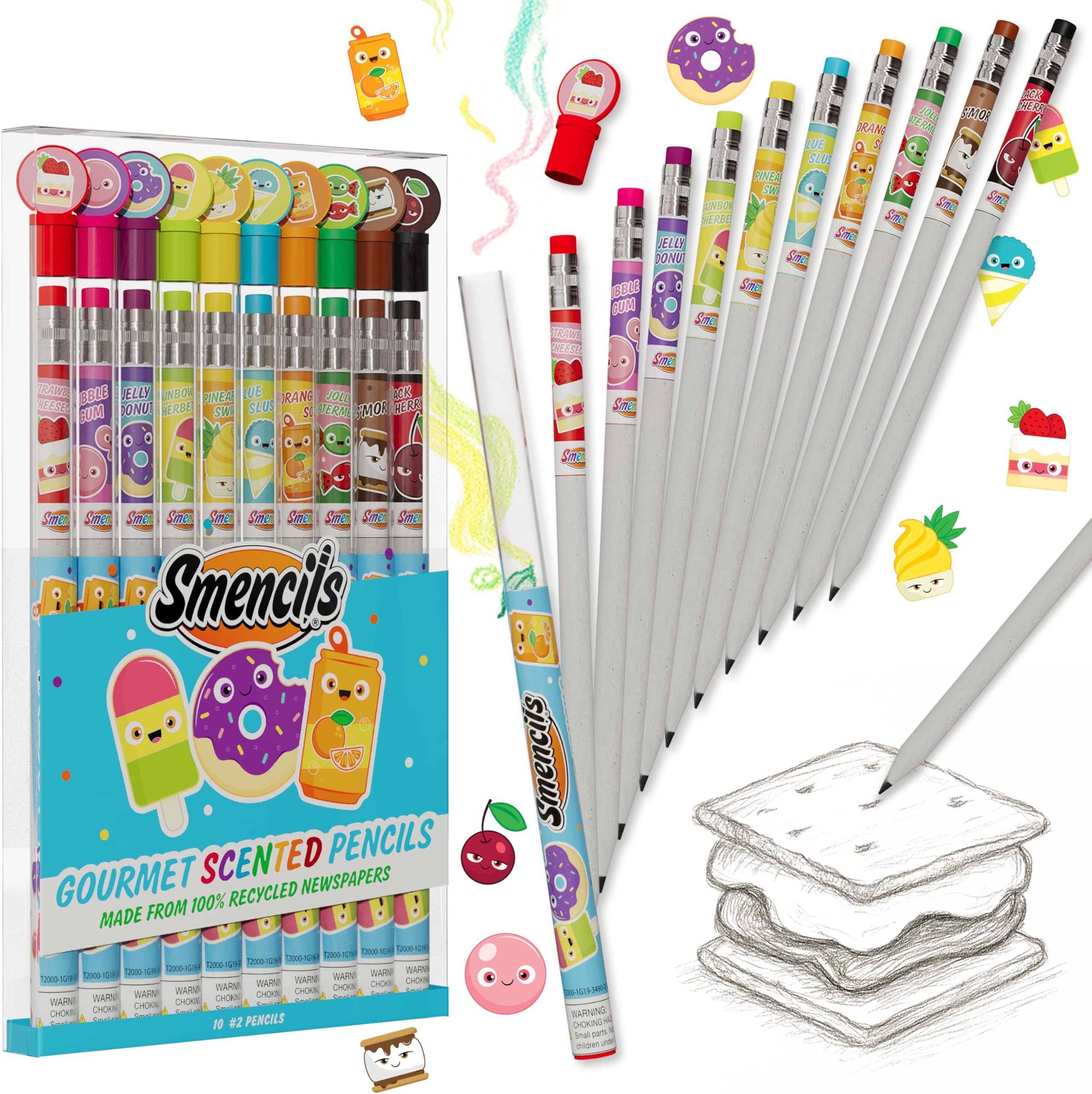 Scentco Graphite Smencils 10-Pack HB 2 Scented Pencils