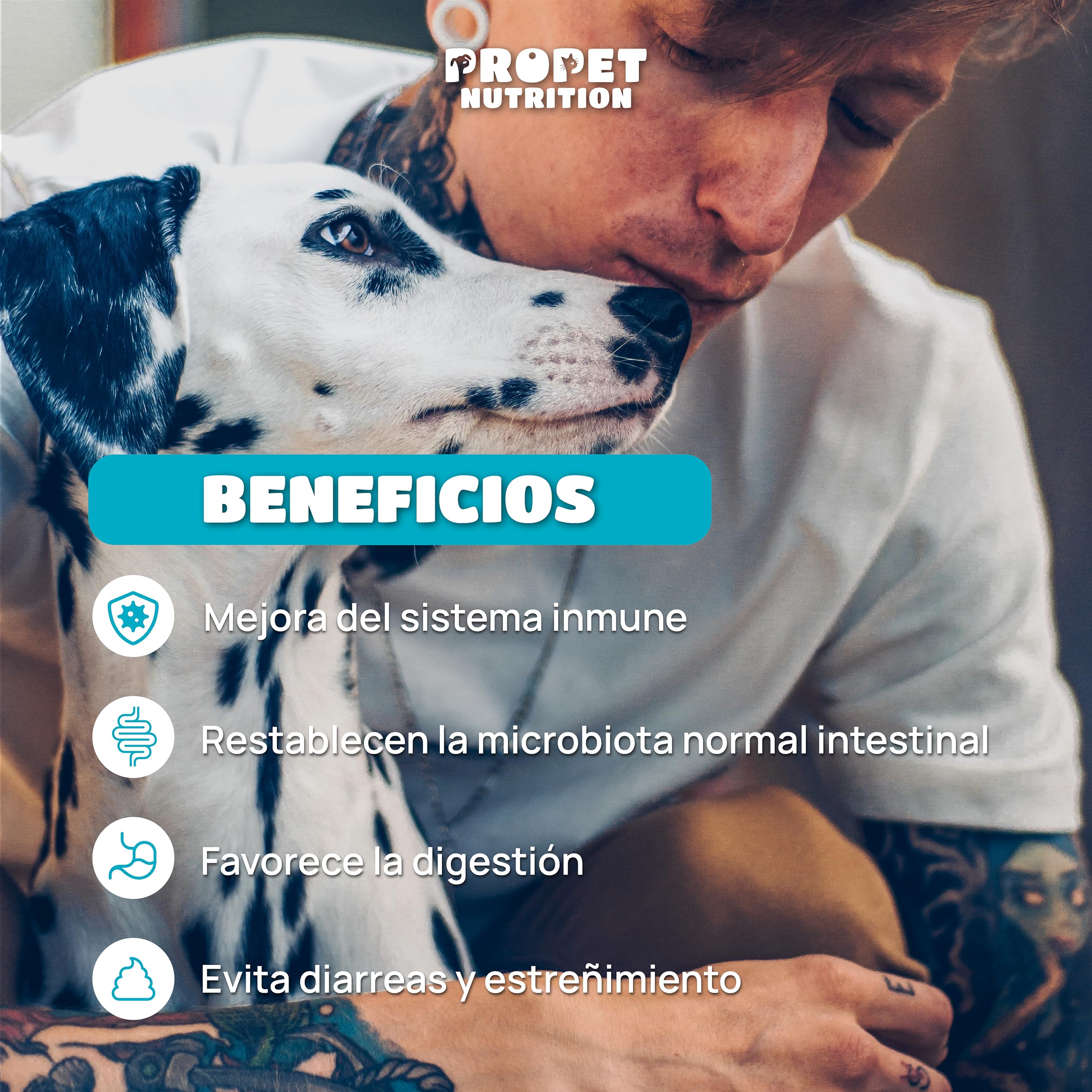 Probioticos Perros 10 Mil Millones UFC. Prebióticos y Vitamina B Complex. 11 Cepas Óptima Salud Intestinal. Refuerza Bienestar Gastrointestinal Perros. 100% Natural. 120 Comprimidos