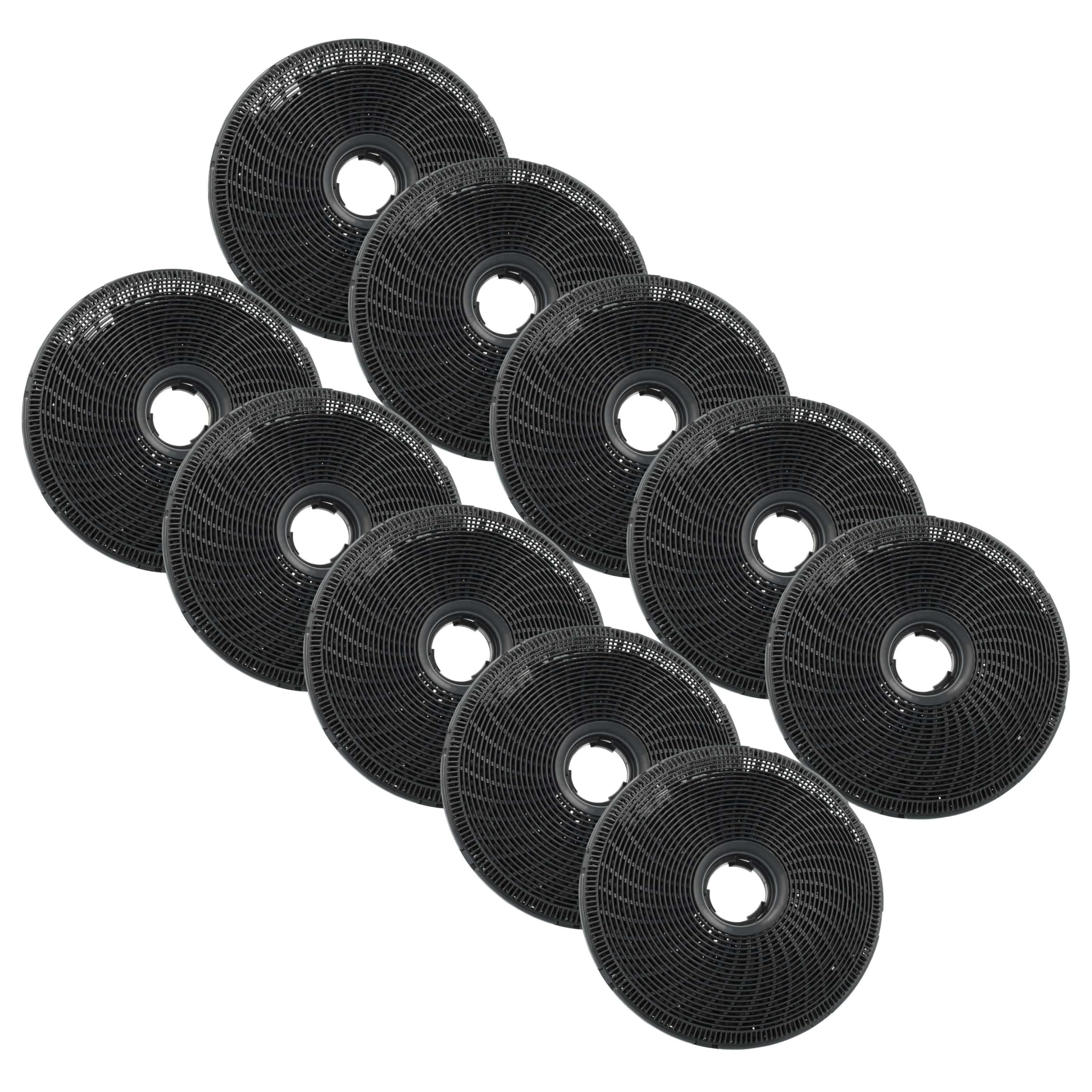 vhbw 10 x filtr z węglem aktywnym zastępuje FABER 8718868949813, AS-AZKF350, 112.0459.452, 1120459452, F16 do okapów kuchennych