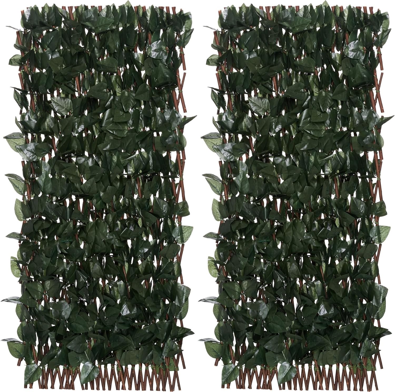 Set of 2 Expandable Faux Ivy Privacy Fences