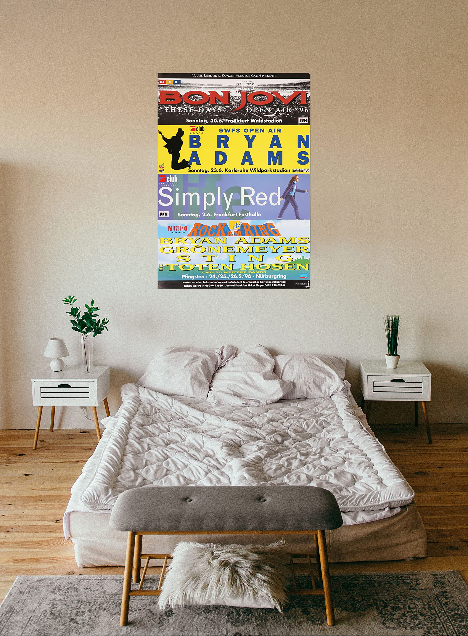 Premium Poster/Plakat | DIN A1 | Wanddeko | Live Konzert Veranstaltung » Konzert - Vorschau 1996 - Bon Jovi, Bryan Adams, Simply Red, RAR 1996, All The Towns 1996 «