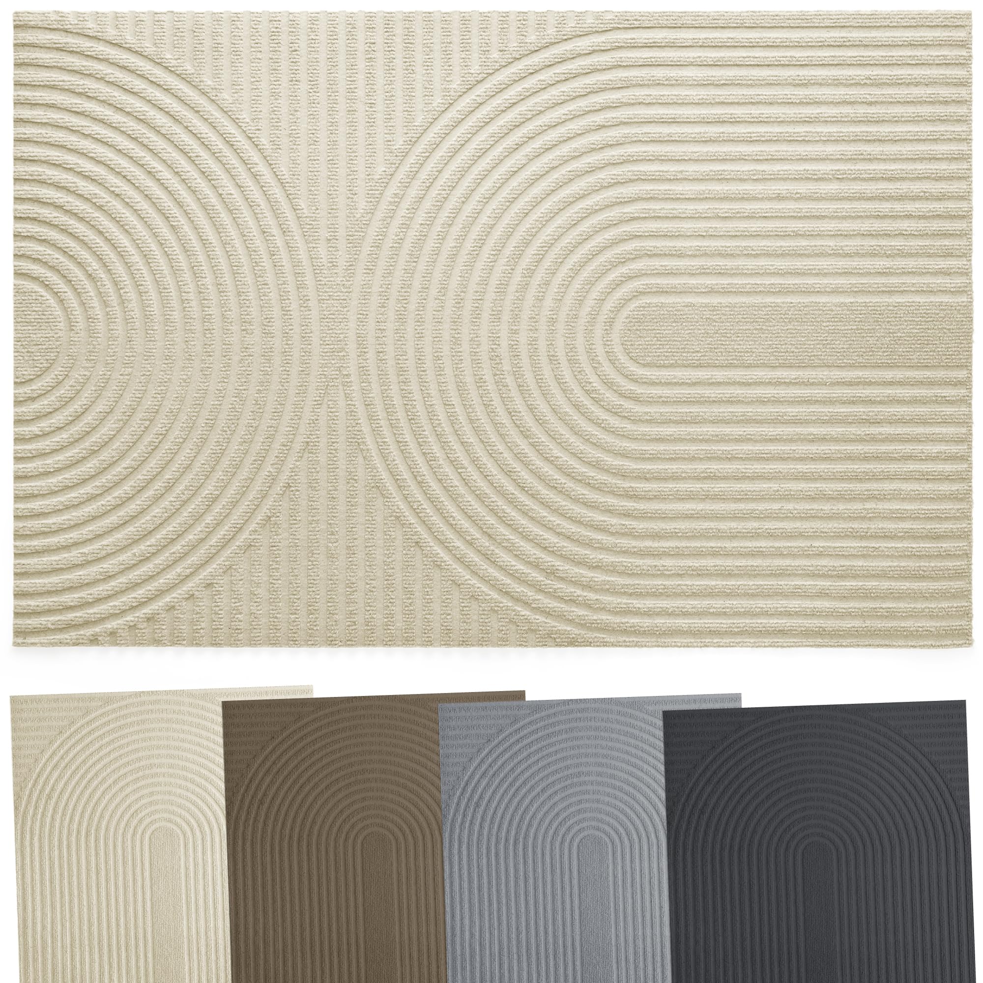 Zenacasa - Fußmatte Außen und Innen 60x90 cm - rutschfest, Saugfähig & Maschinenwaschbar - Schmutzfangmatte & Fußmatten Oeko-Tex Zertifiziert - Fussmatte Innen - Beige