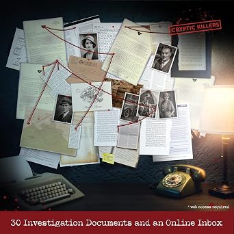 Unsolved murder mystery game - Cold Case Files Investigation - CRYPTIC KILLERS - Detective Evidence & Crime File - individuals, date nights & party games- Murder at Merivale Manor