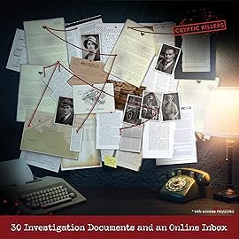 Unsolved murder mystery game - Cold Case Files Investigation - CRYPTIC KILLERS - Detective Evidence & Crime File - individuals, date nights & party games- Murder at Merivale Manor