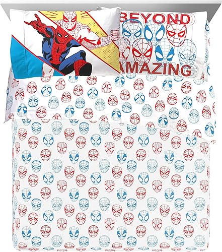 Miniatura 3 de Marvel Spiderman Beyond Amazing - Juego de cama tamaño Queen de 7 piezas incluye edredón y juego de sábanas microfibra súper suave resistente a la