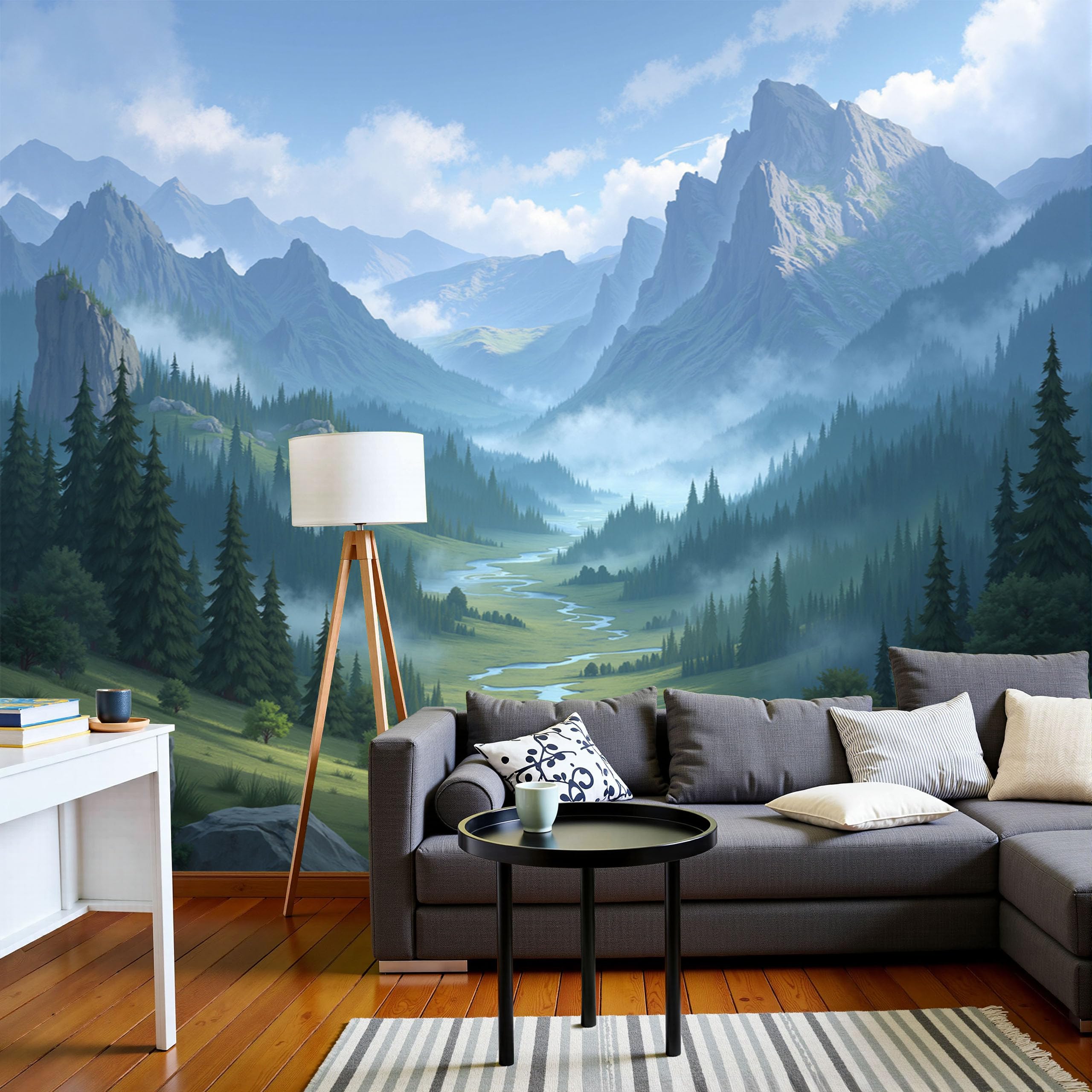 Papier Peint Prairies panoramique 3D haute définition pour un intérieur raffiné