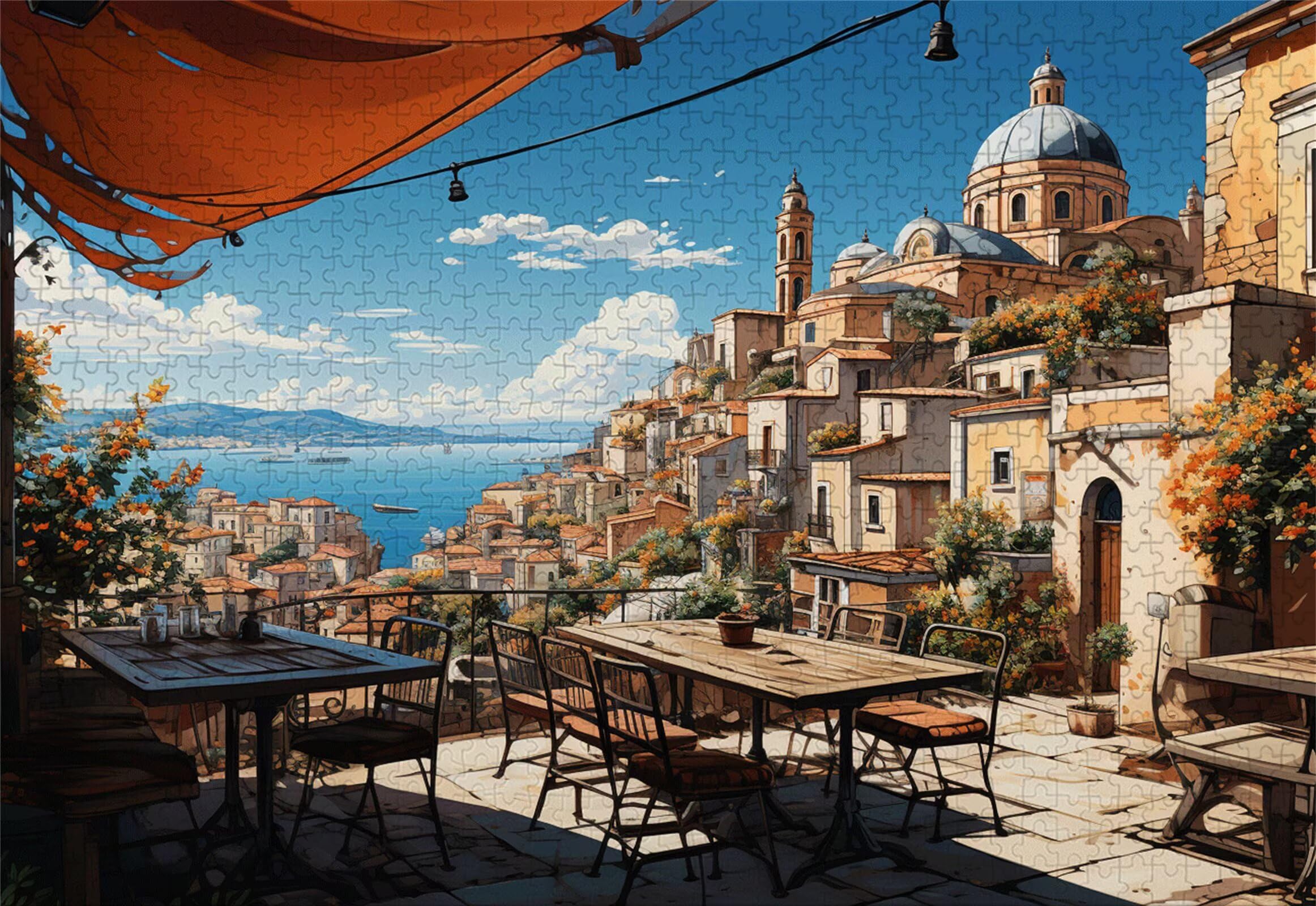 Rêve Puzzle 3000 Pieces Adultes Petite Ville Puzzles Classiques Panorama Bois Difficile Impossible Geant Jigsaw Jeu éducatif Défi Jouet pour Enfants et Adulte dès 14 Ans Cadeau Homme Femme P-273