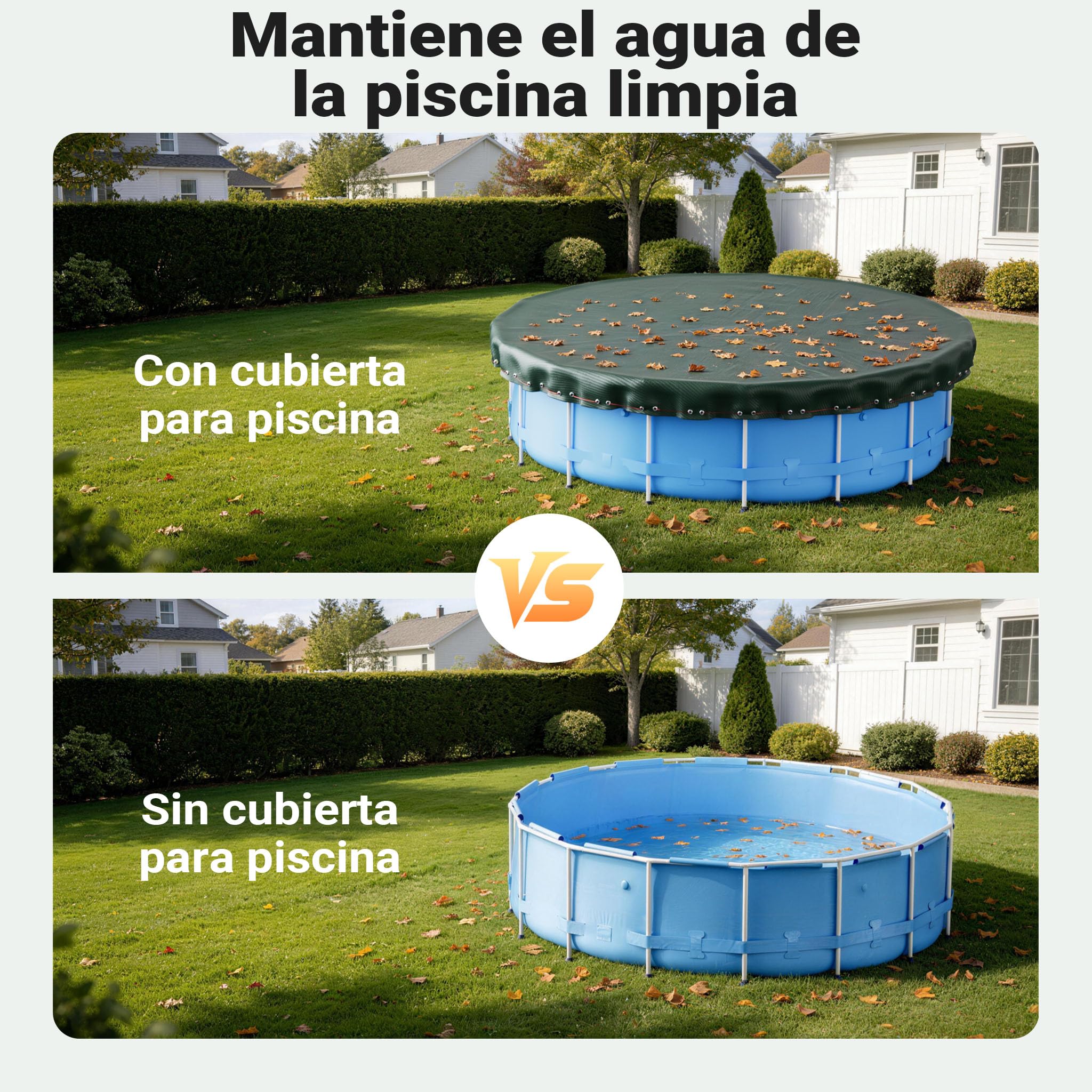 Wiltec Cubierta Solar Piscina Redonda Ø 460 cm Verano e Invierno Resistente a los Rayos UV cobertor