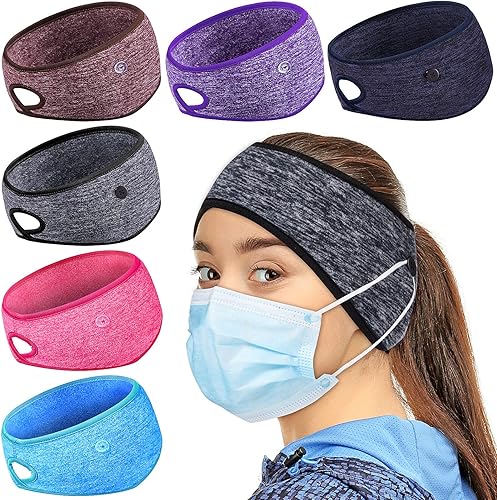 6 diademas para mujer con cola de caballo, calentador de orejas, diadema de invierno para correr, absorbe la humedad, banda para las orejas, banda