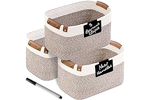 CHAT BLANC Cotton Rope Basket for Magazines