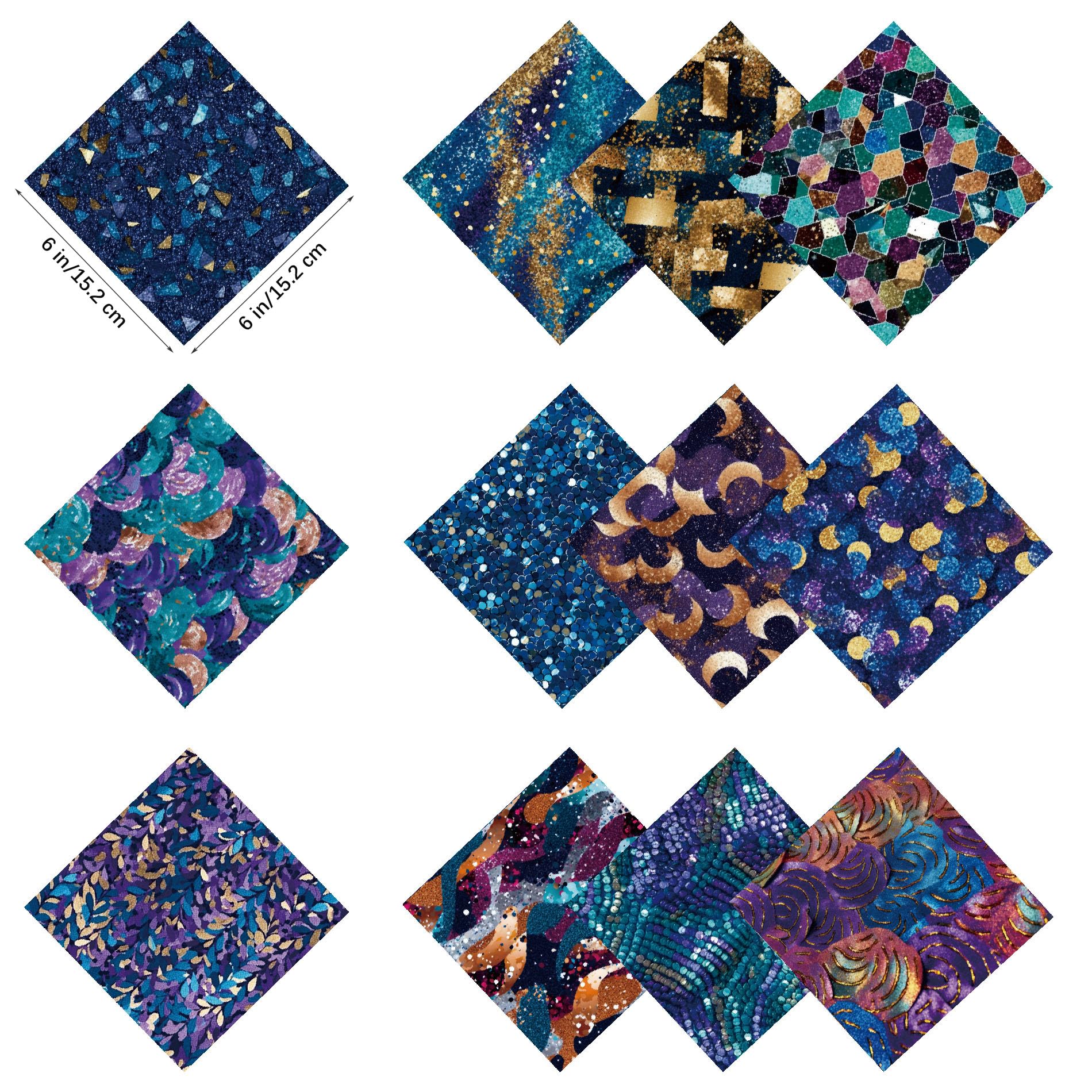 Papier do scrapbookingu, 6"x6", 48 arkuszy papieru do wzorów, jednostronne wydruki, papier kartonowy, papier dekoracyjny do majsterkowania, tworzenie kartek DIY, materiały do ​​scrapbookingu — 12 wzor