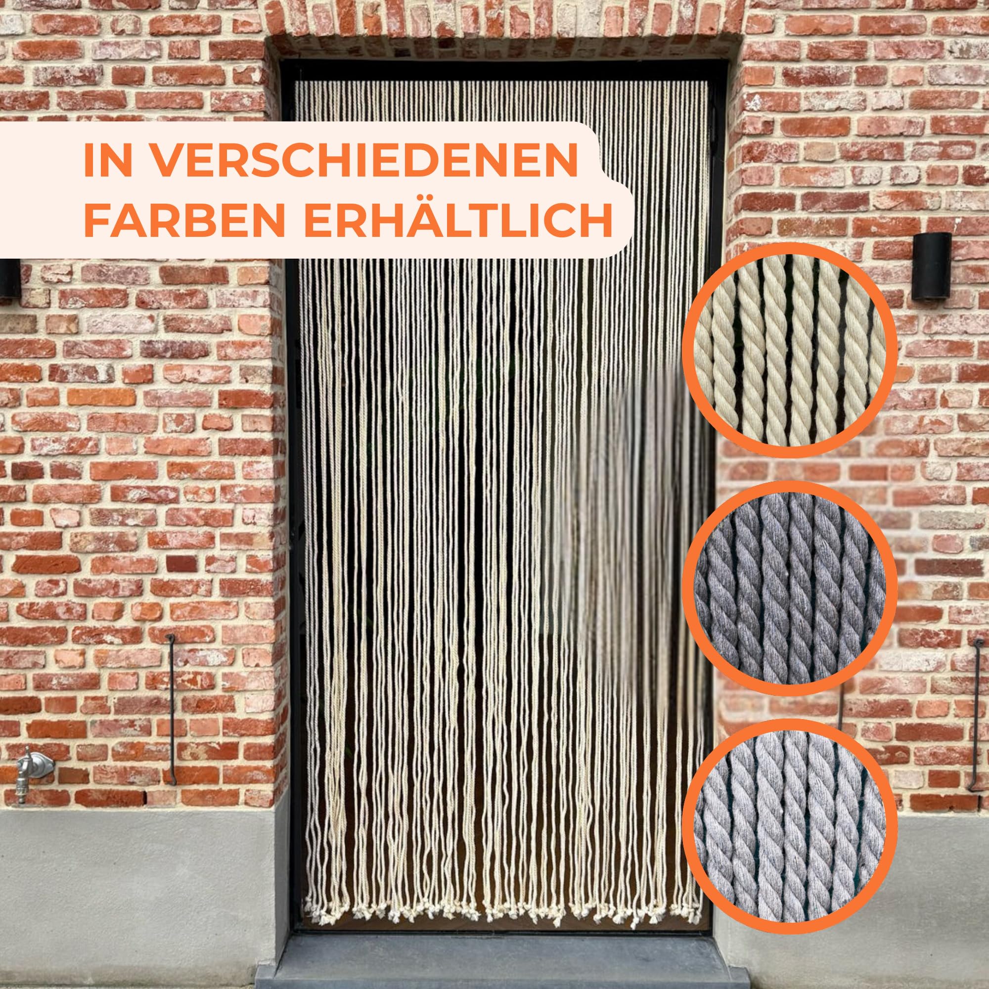 Trente Turvorhang Schnüren - Fliegengitter Fenster, Verschiedene Größen, Seile Balkontür Fliegengitter, Insektenschutz Perlen, Fliegenvorhang Natur 100 x 220 cm
