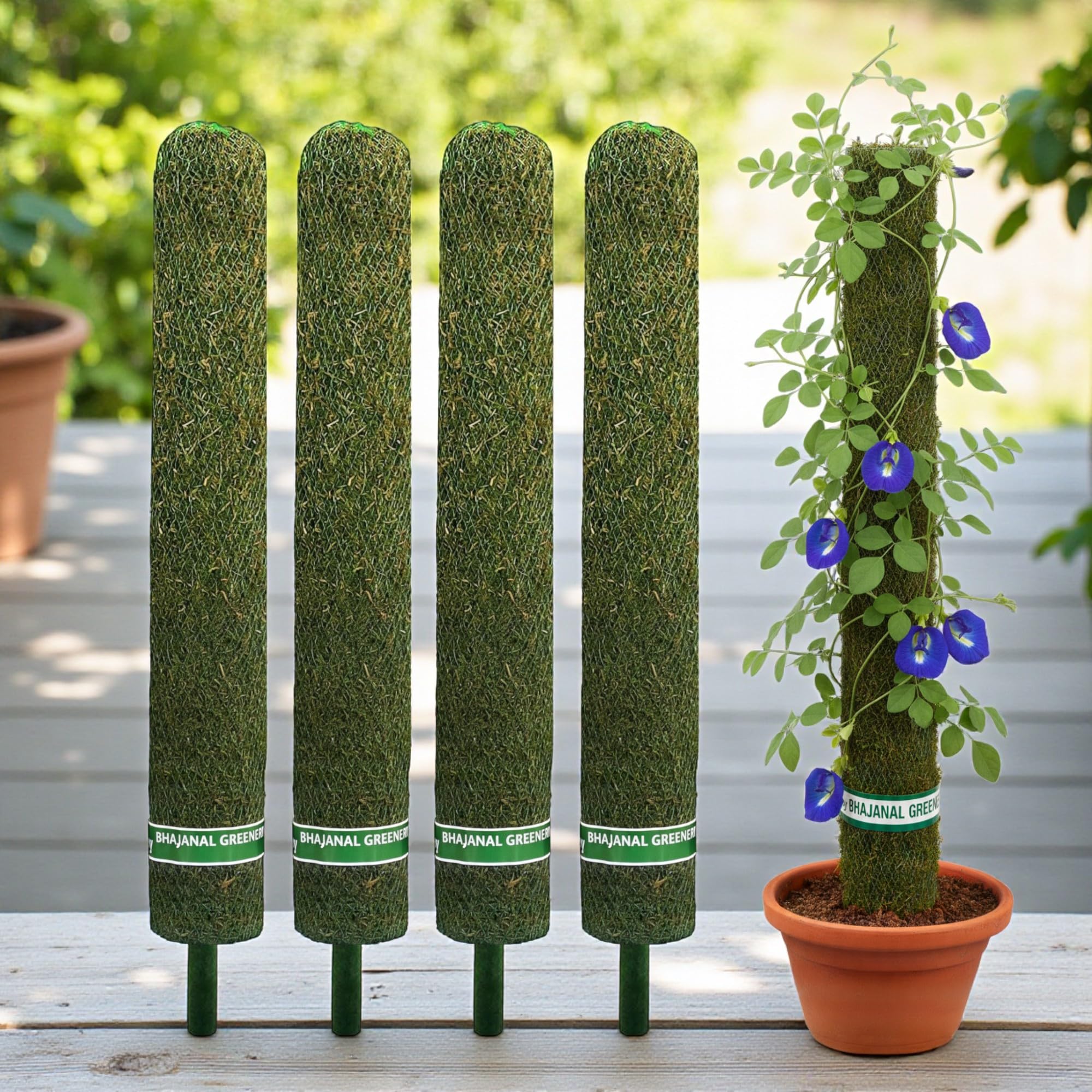 Bhajanlal Greenery Plant Support Moss Stick- Green Grass Pole for Plants Support, Support Stick for Money Plant, Climbing Indoor Plants (Pack of 4, 3 FT)-image-22