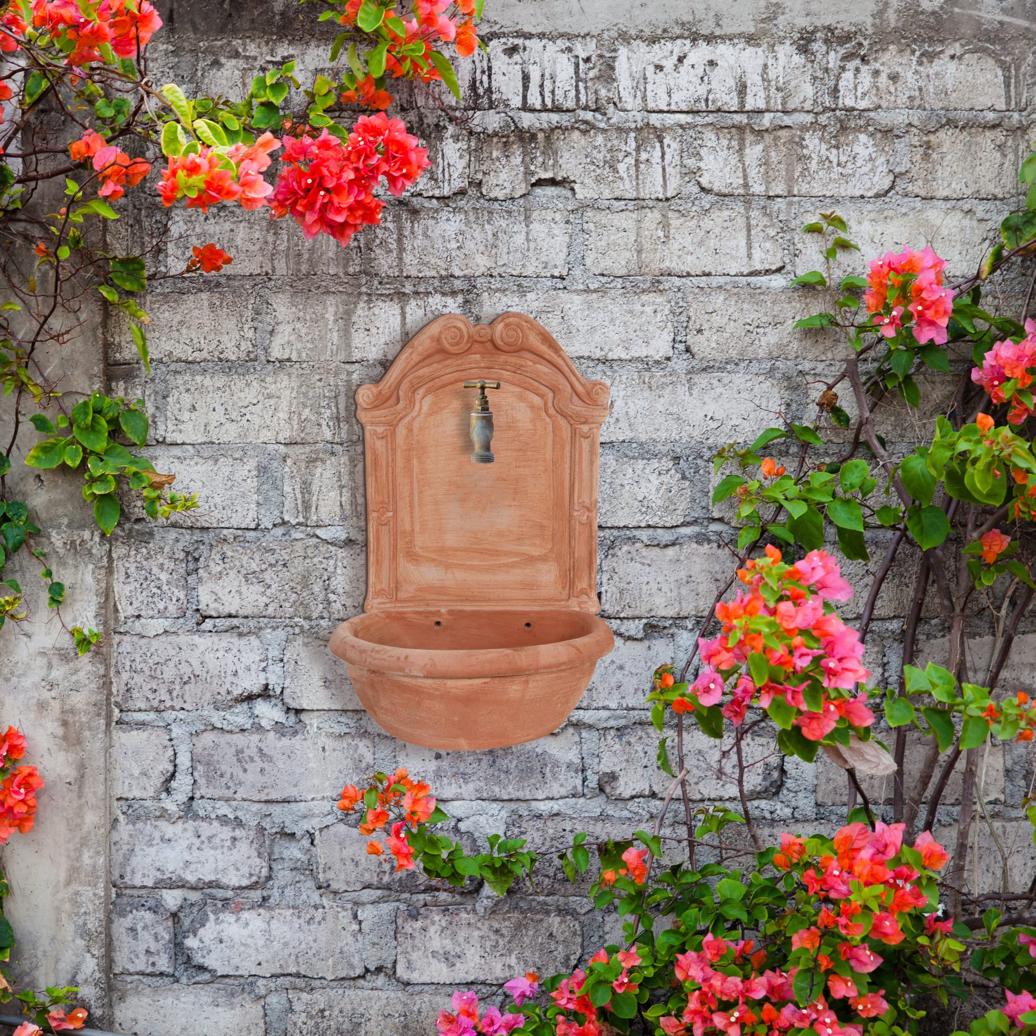 Biscottini Fuente jardin exterior de terracota L45XPR64XH36 - Fuente de agua fria - Decoracion hogar - Decoracion jardin - Figuras decorativas - Figuras jardin exterior - Fuente - Fuente agua