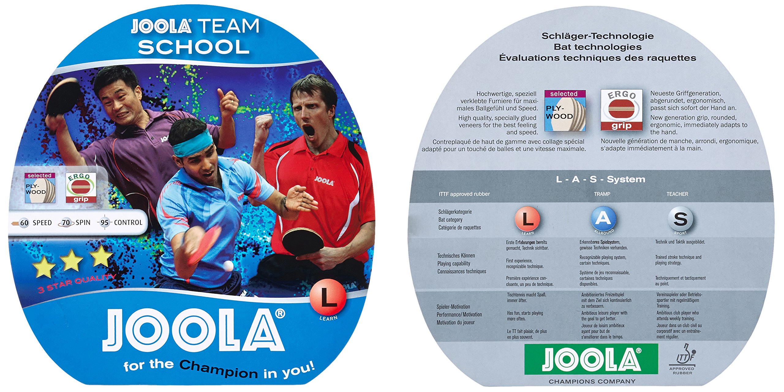 Joola Uniseks Team School 54825 Zestaw do Tenisa Stołowego, Wielokolorowy, 4-Osobowy & JOOLA 31008 Siatka do tenisa stołowego Easy Indoor komplet do sportów rekreacyjnych