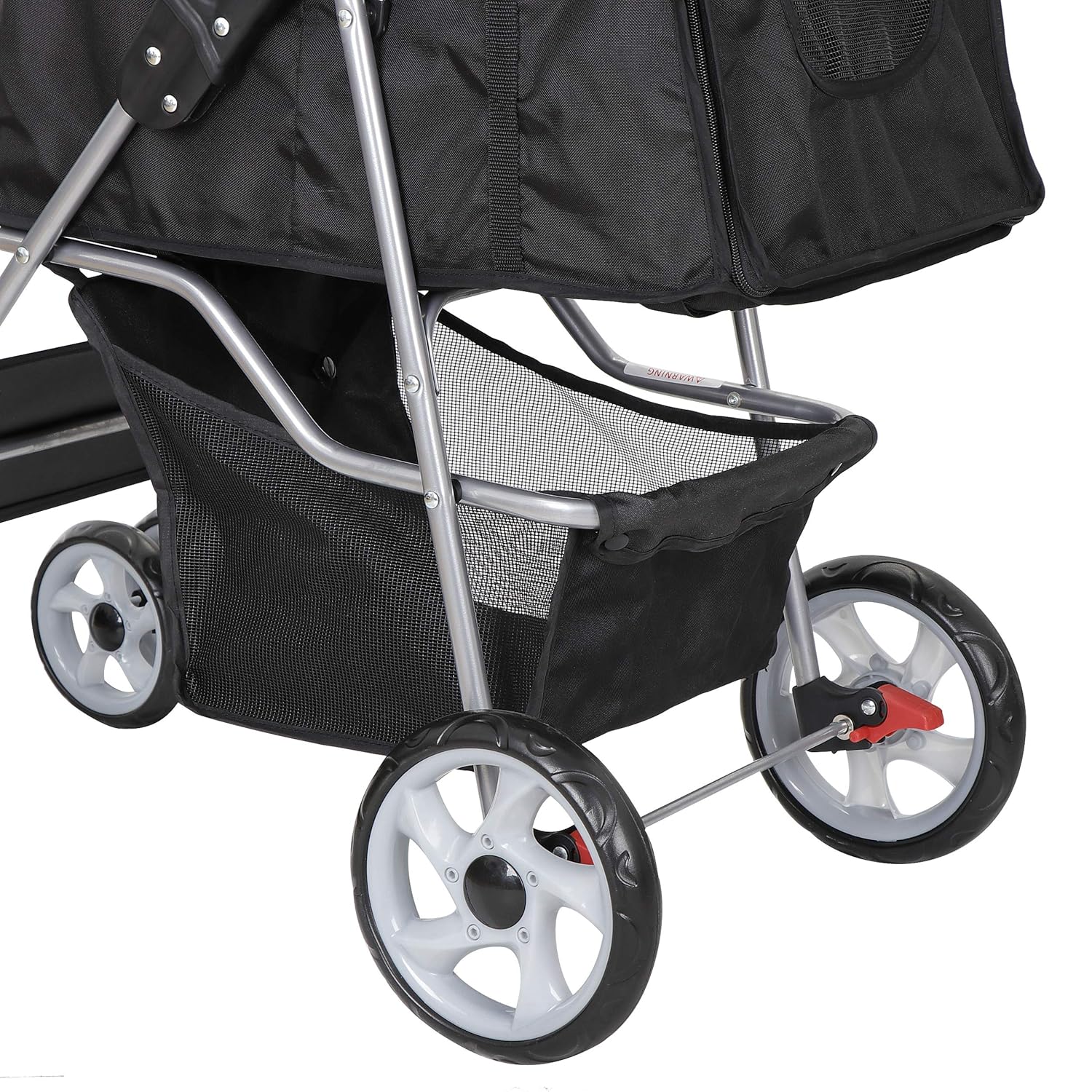 Foldable Pet Dog Stroller for Cats and Dog Four Wheels Carrier Strolling Cart with Weather Cover, Storage Basket + Cup Holder : Pet Supplies