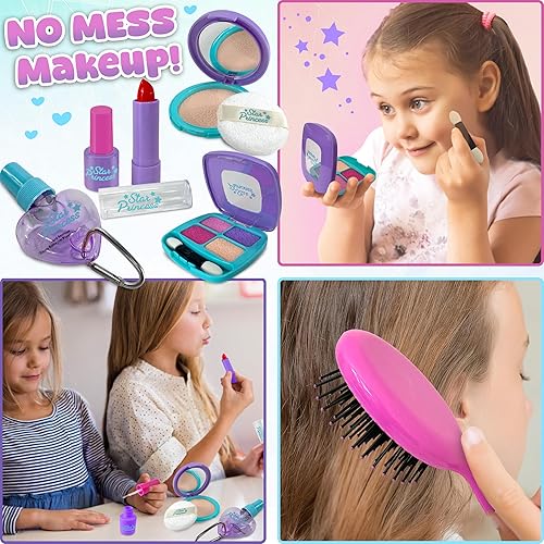 Miniatura 5 de Star Princess - Bolsa de juguete para niñas pequeñas, bolsa de sirena y accesorios para juegos de simulación teléfono, cartera, tarjetas de crédito,