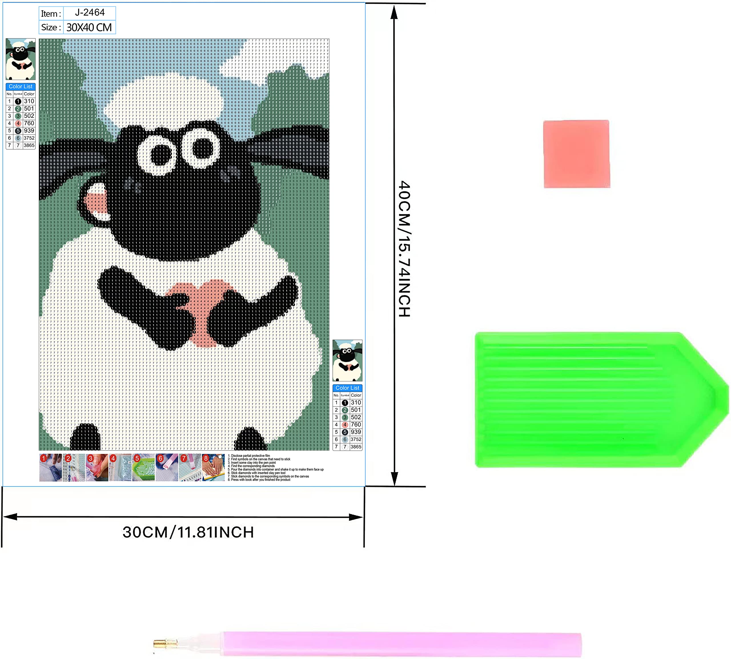 Diamond Painting Pecora Kit Completo, 5D Fai Da Te Pittura