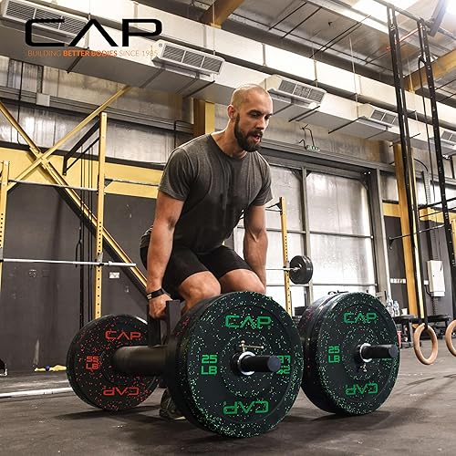 Miniatura 5 de CAP Barbell 2-Inch Olympic Bumper Plate Weight Set with 6 Post Rack  100-370 lbs  Multiple Options