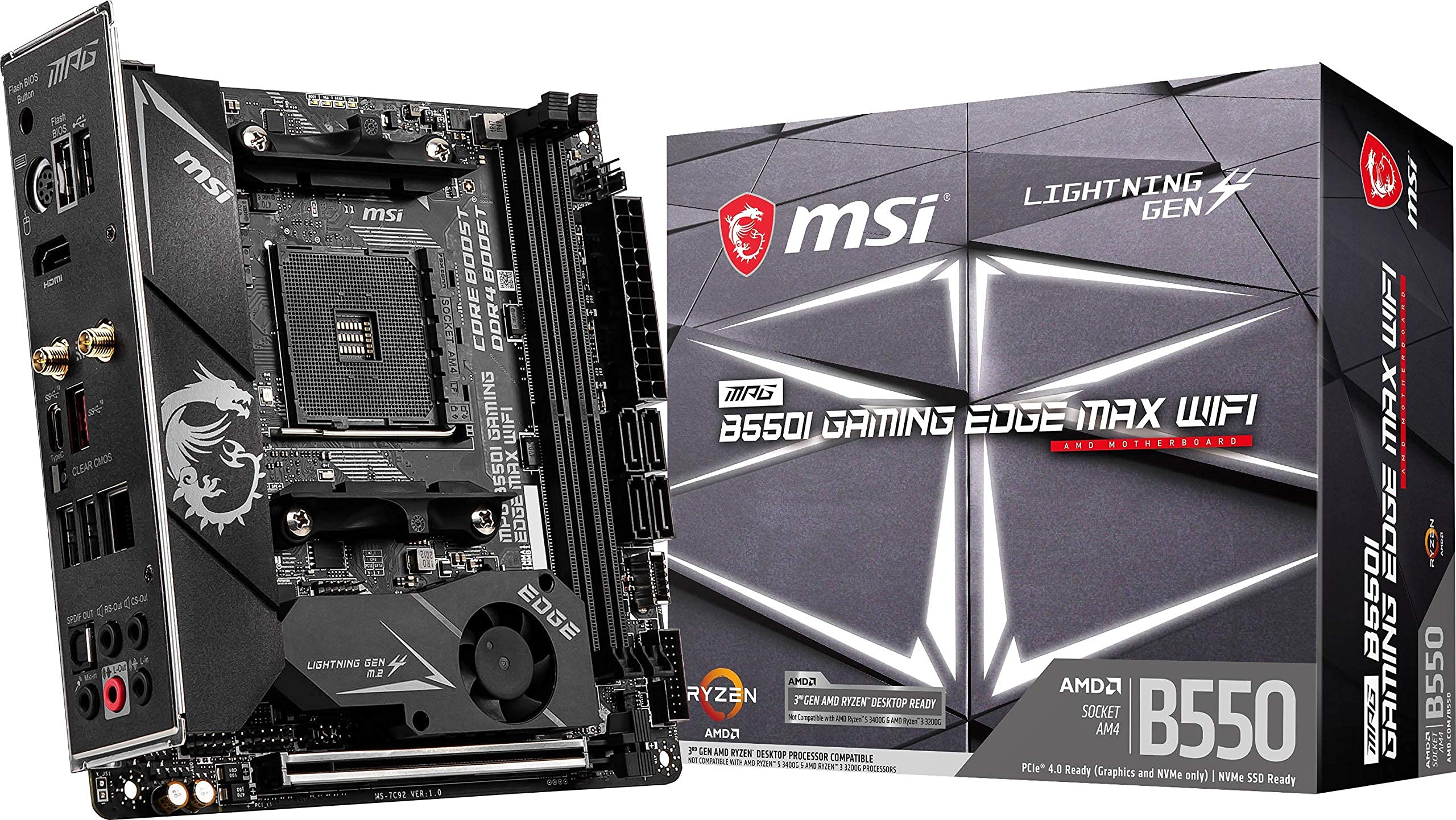 Amazon.com: MSI MPG B550I Gaming Edge MAX WiFi 遊戲主機板(AMD AM4