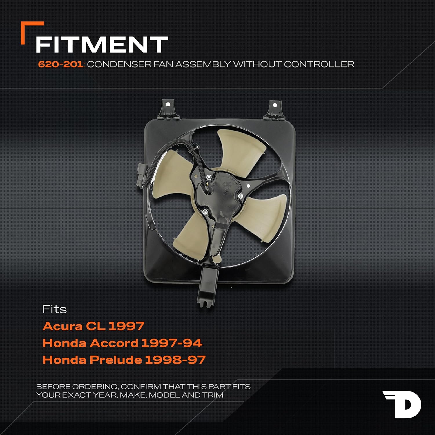 Dorman 620-201 A/C Condenser Fan Assembly Compatible with Select Acura / Honda Models